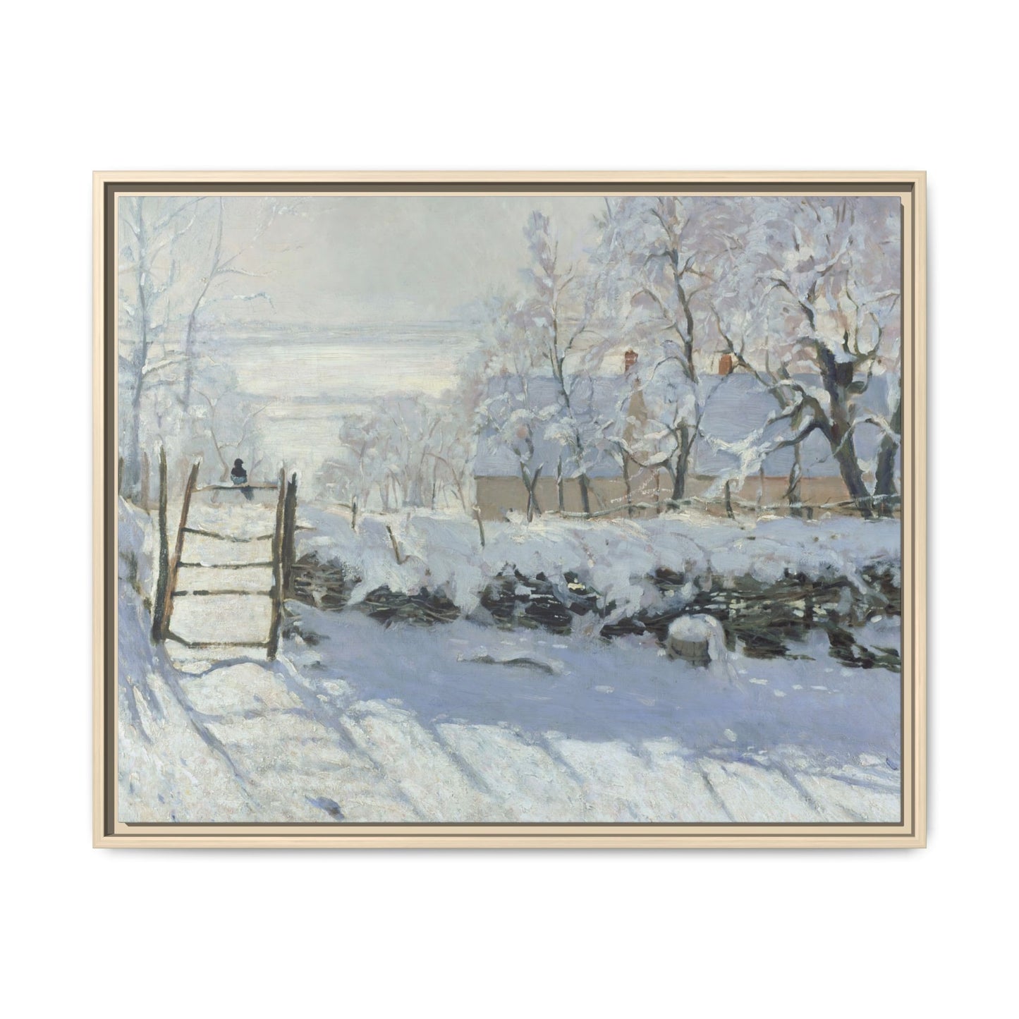 Monet, Claude - The Magpie (1868) - Matte Canvas, Framed