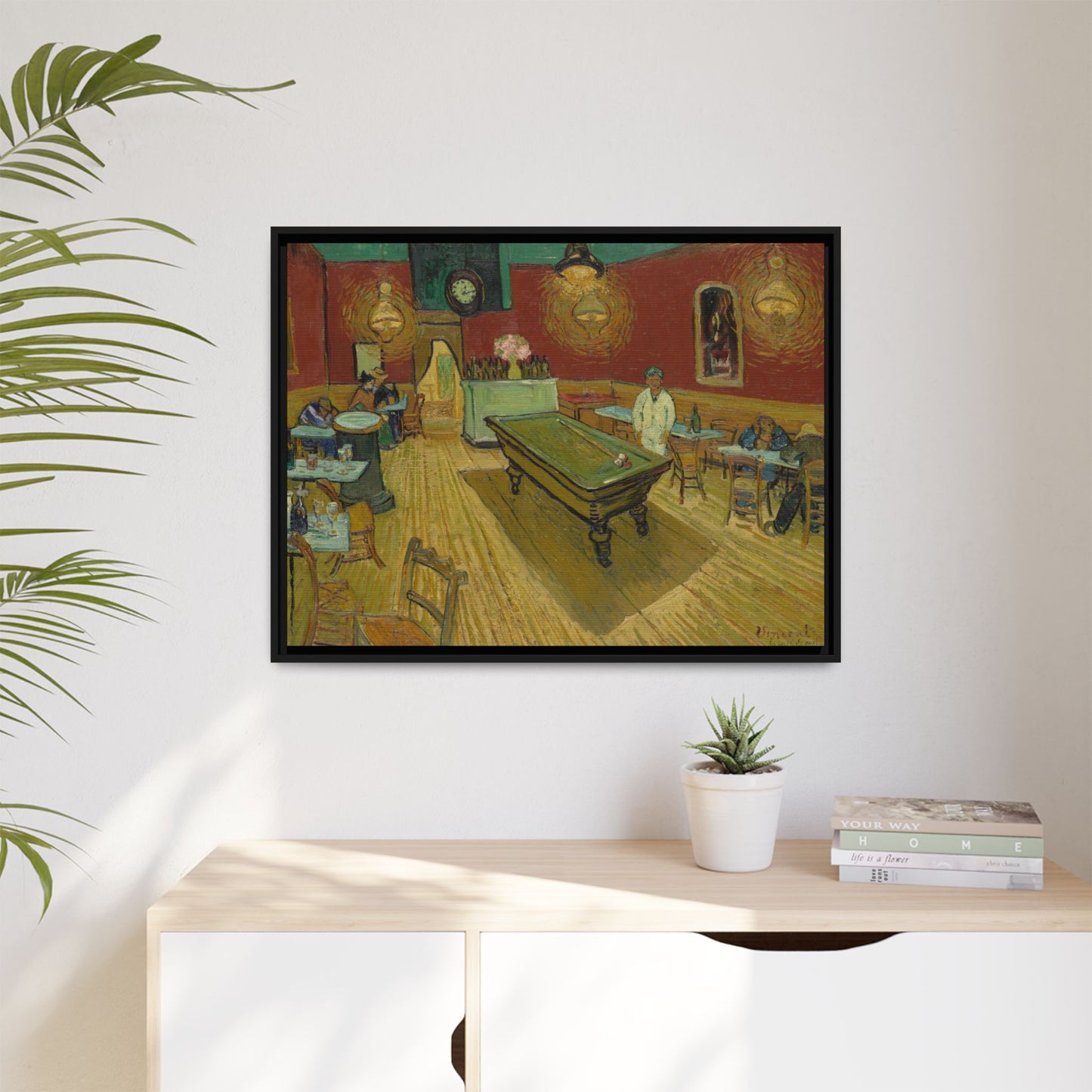 Van Gogh, Vincent - The Night Cafe (1888) - Matte Canvas, Framed