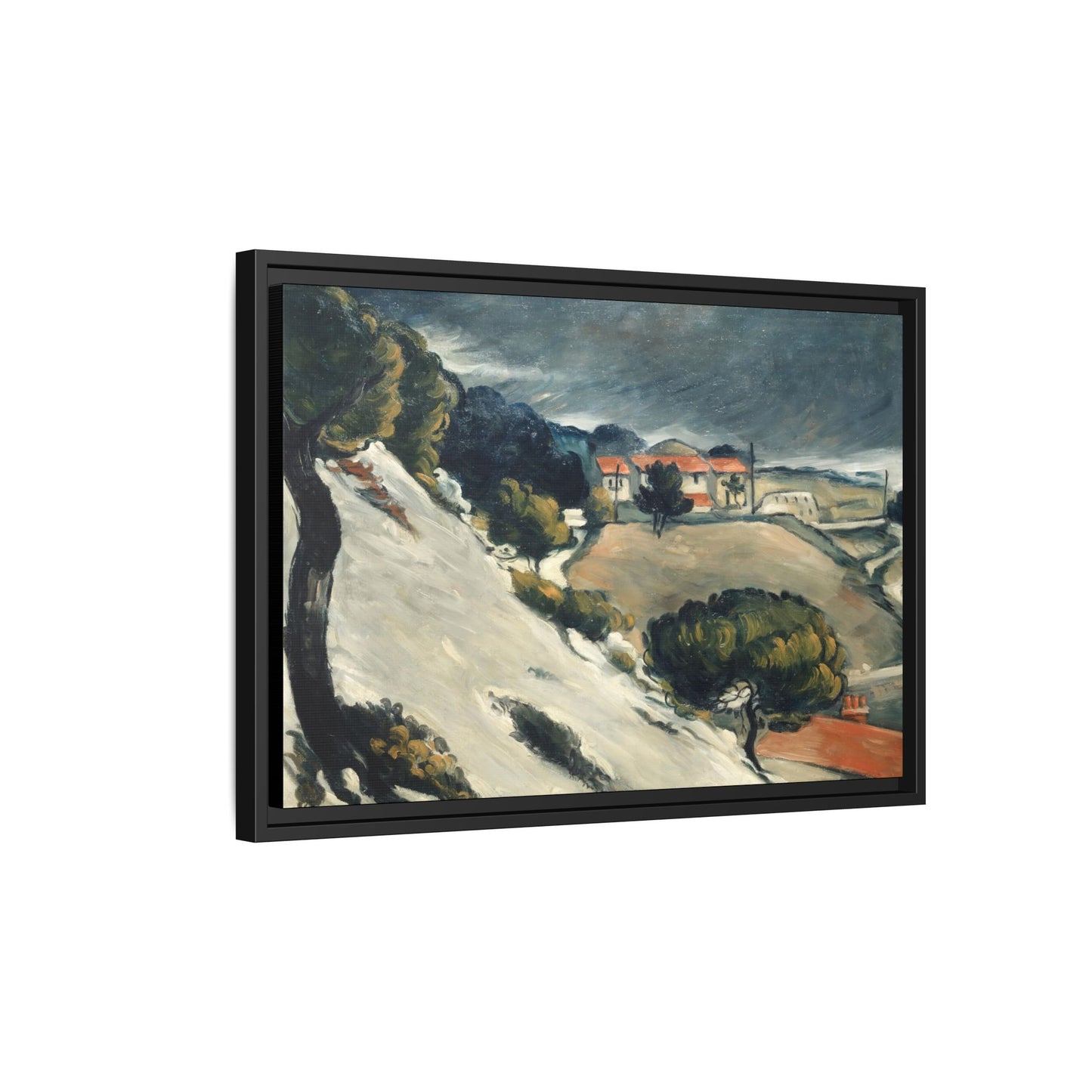 Cézanne, Paul - L’Estaque, Melting Snow (1870) - Matte Canvas, Framed