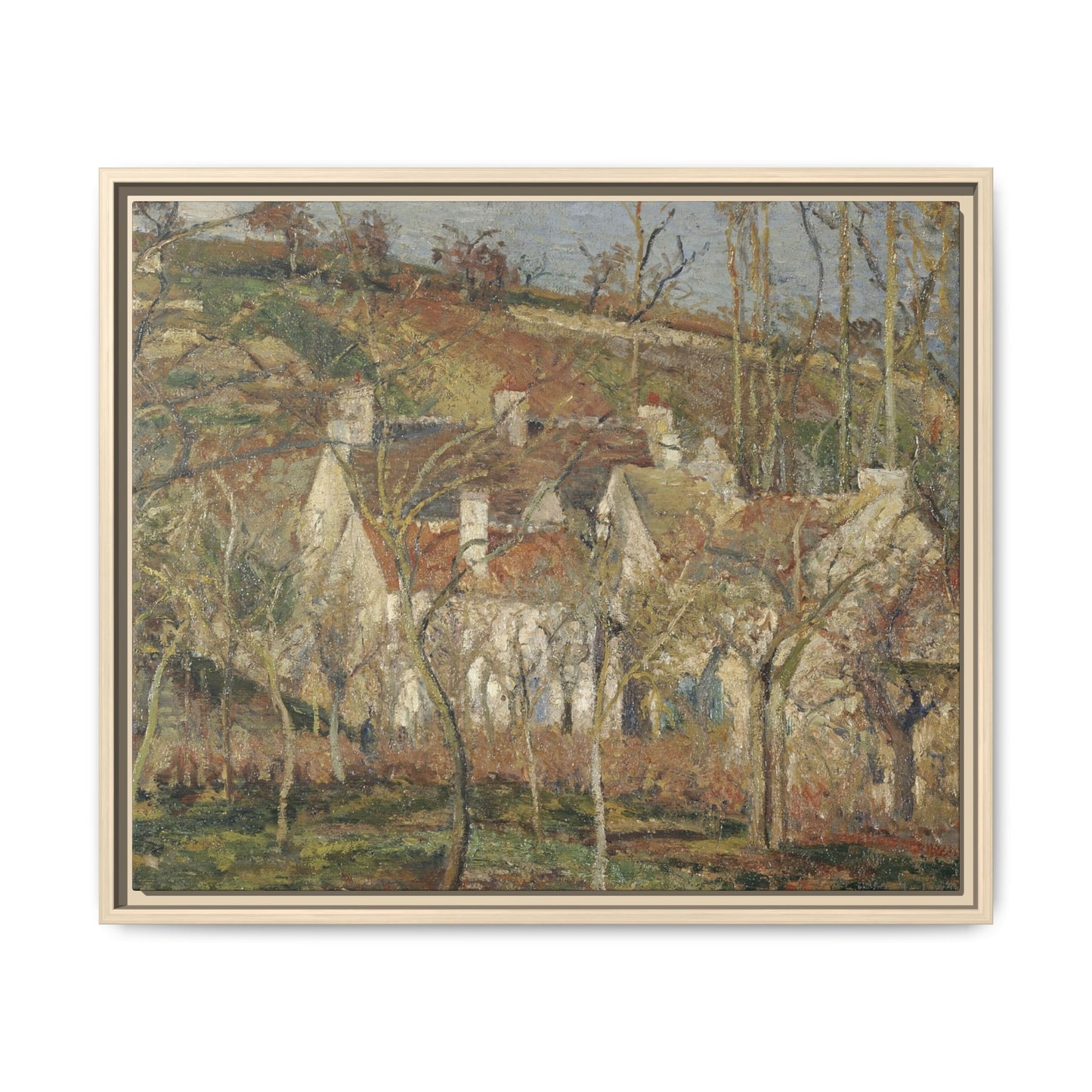 Pissarro, Camille - Red Roofs, Corner of a Village in Winter (1877) - Matte Canvas, Framed