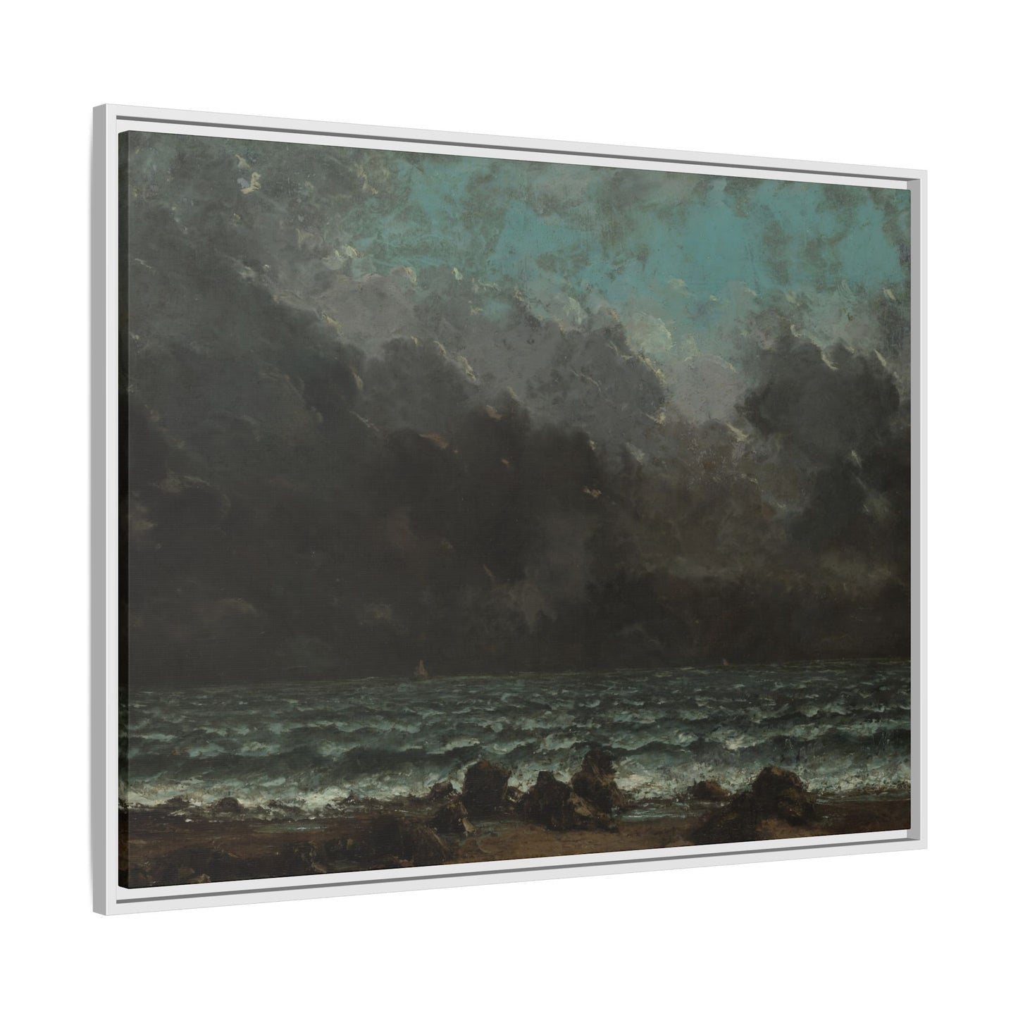 Courbet, Gustave - The Sea (1865) - Matte Canvas, Framed
