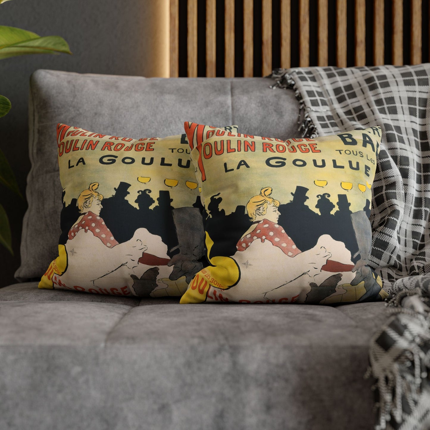 Toulouse-Lautrec, Henri - Moulin Rouge - La Goulue (1891) - Suede Square Pillowcase