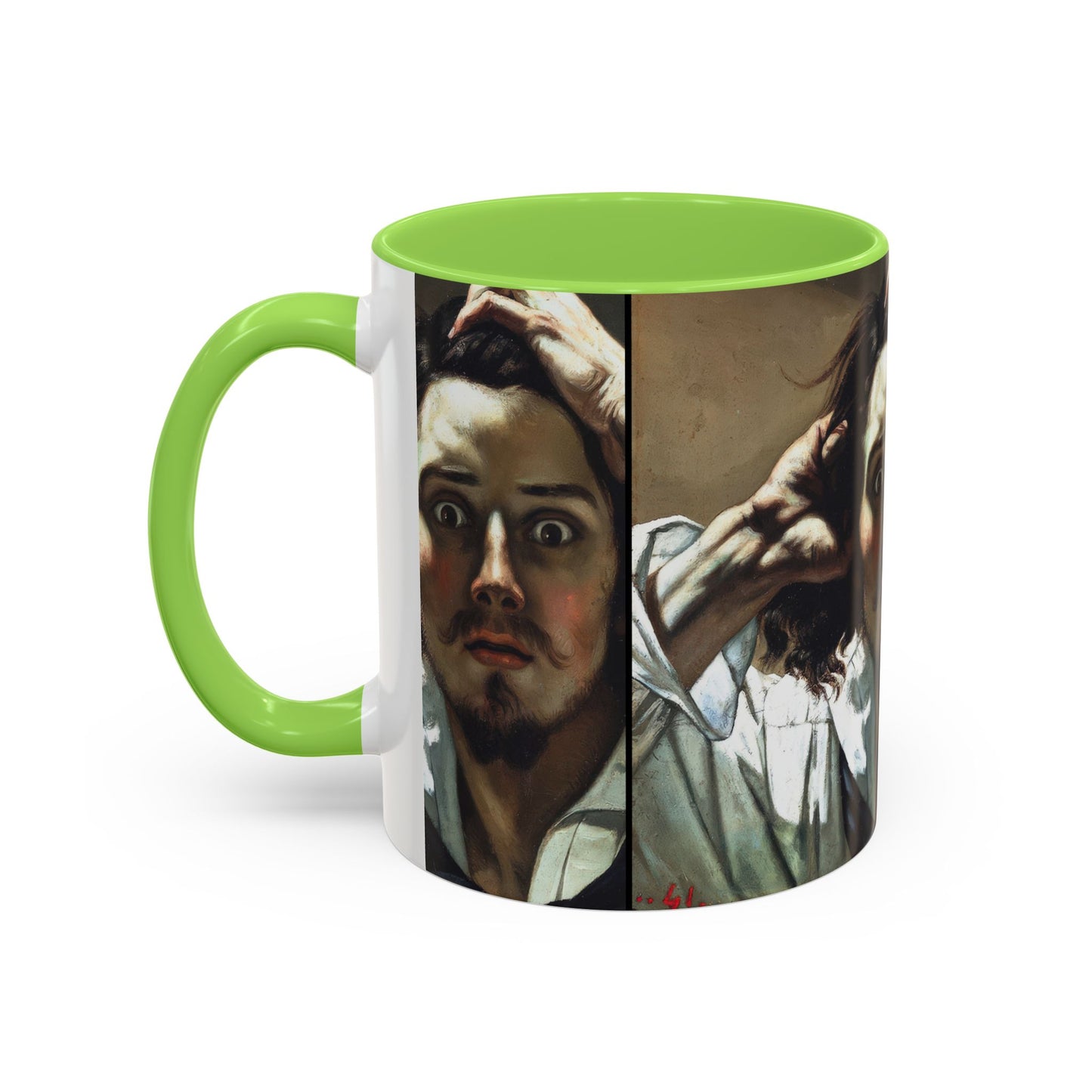 Courbet, Gustave - The Desperate Man (1843) - Colorful Accent Mugs