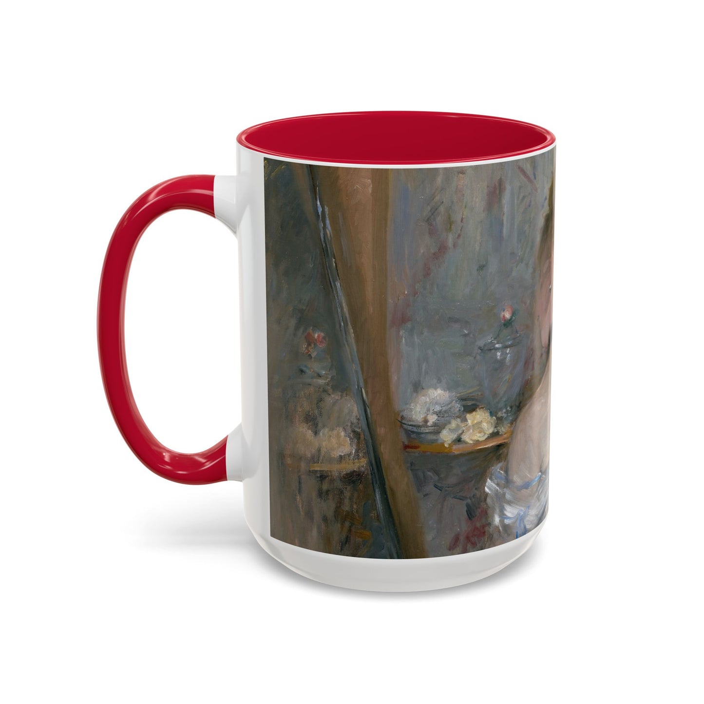 Morisot, Berthe - Woman at Her Toilette (1880) - Colorful Accent Mugs