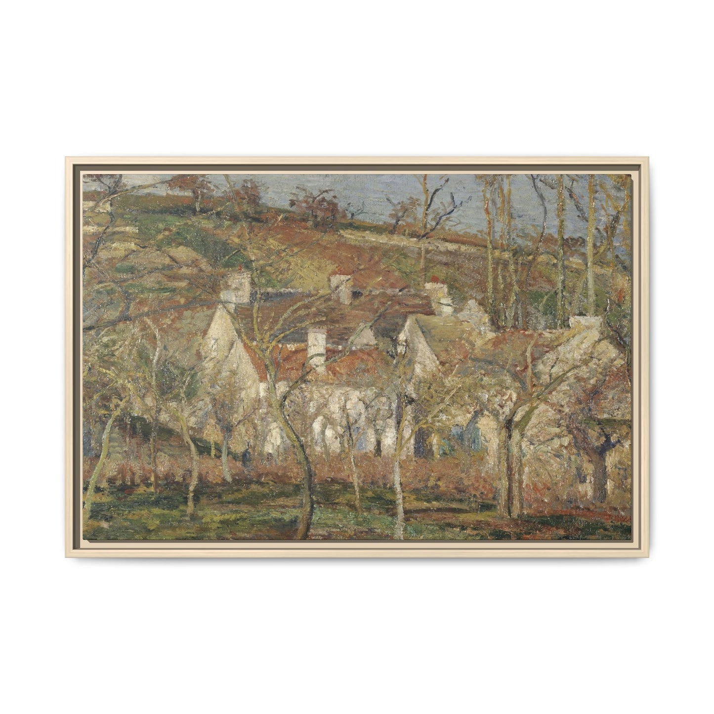 Pissarro, Camille - Red Roofs, Corner of a Village in Winter (1877) - Matte Canvas, Framed