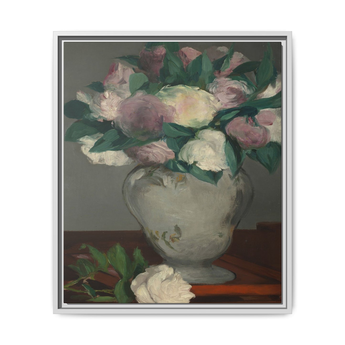 Manet, Édouard - Peonies (1864) - Matte Canvas, Framed
