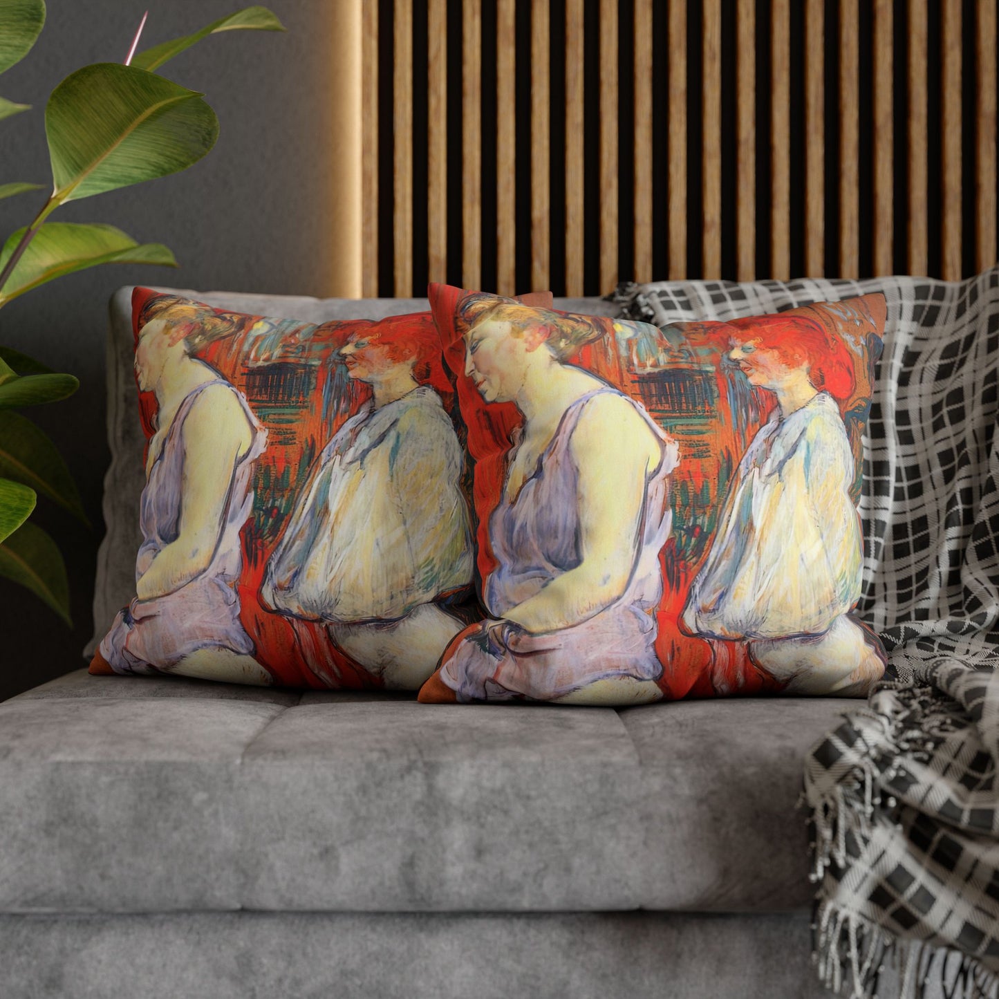 Toulouse-Lautrec, Henri - The Medical Inspection (1894) - Suede Square Pillowcase