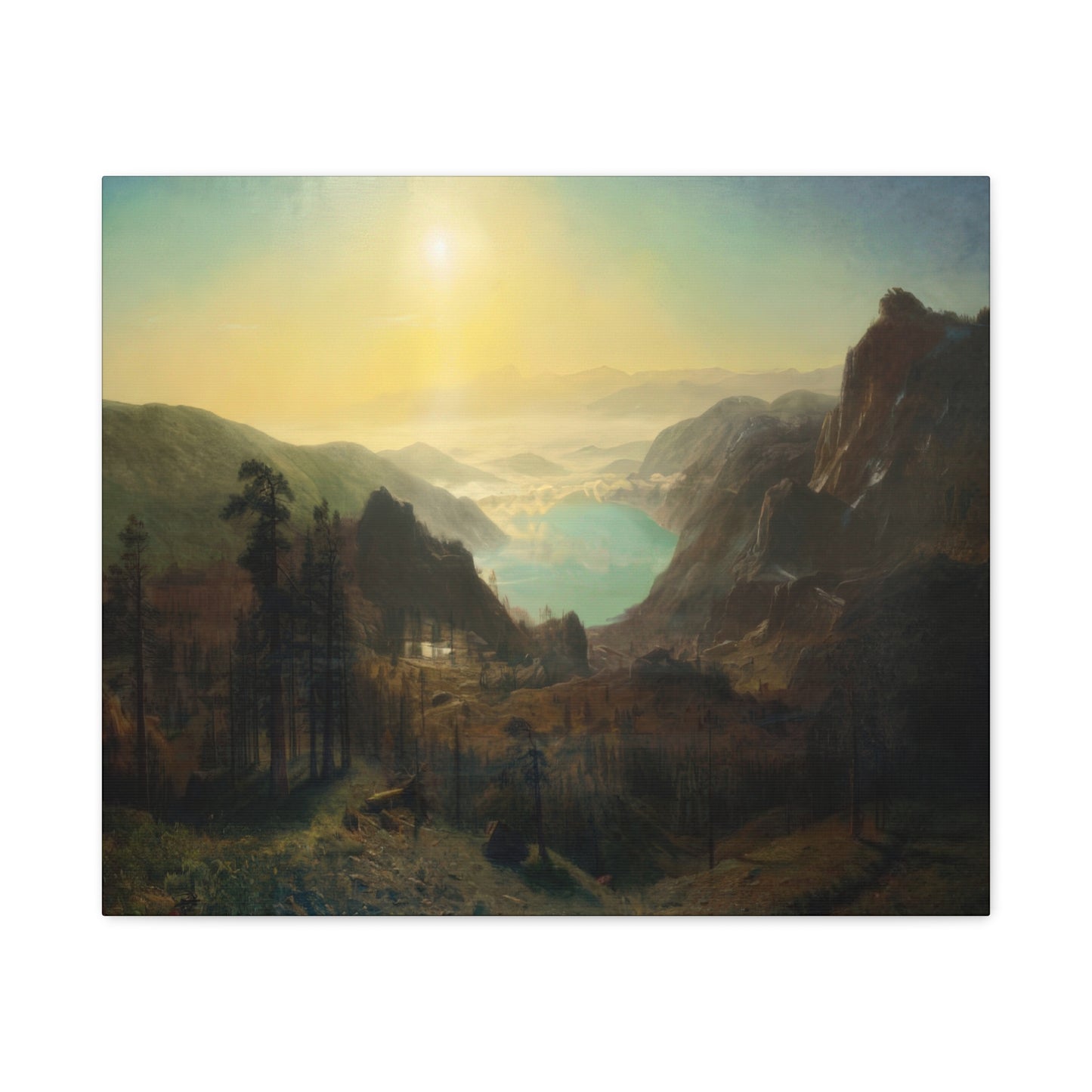 Bierstadt, Albert - Donner Lake from the Summit (1873) - Canvas Block, unframed