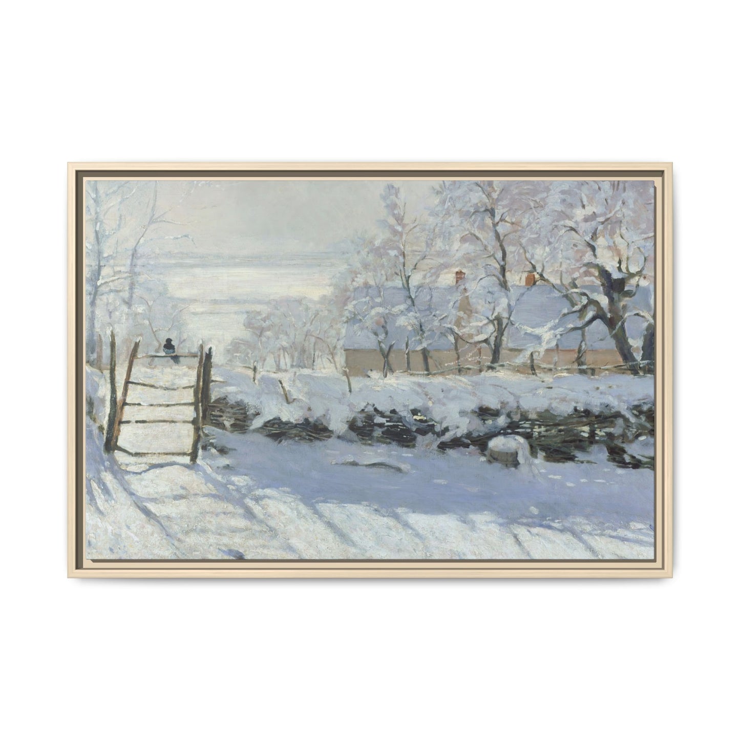 Monet, Claude - The Magpie (1868) - Matte Canvas, Framed