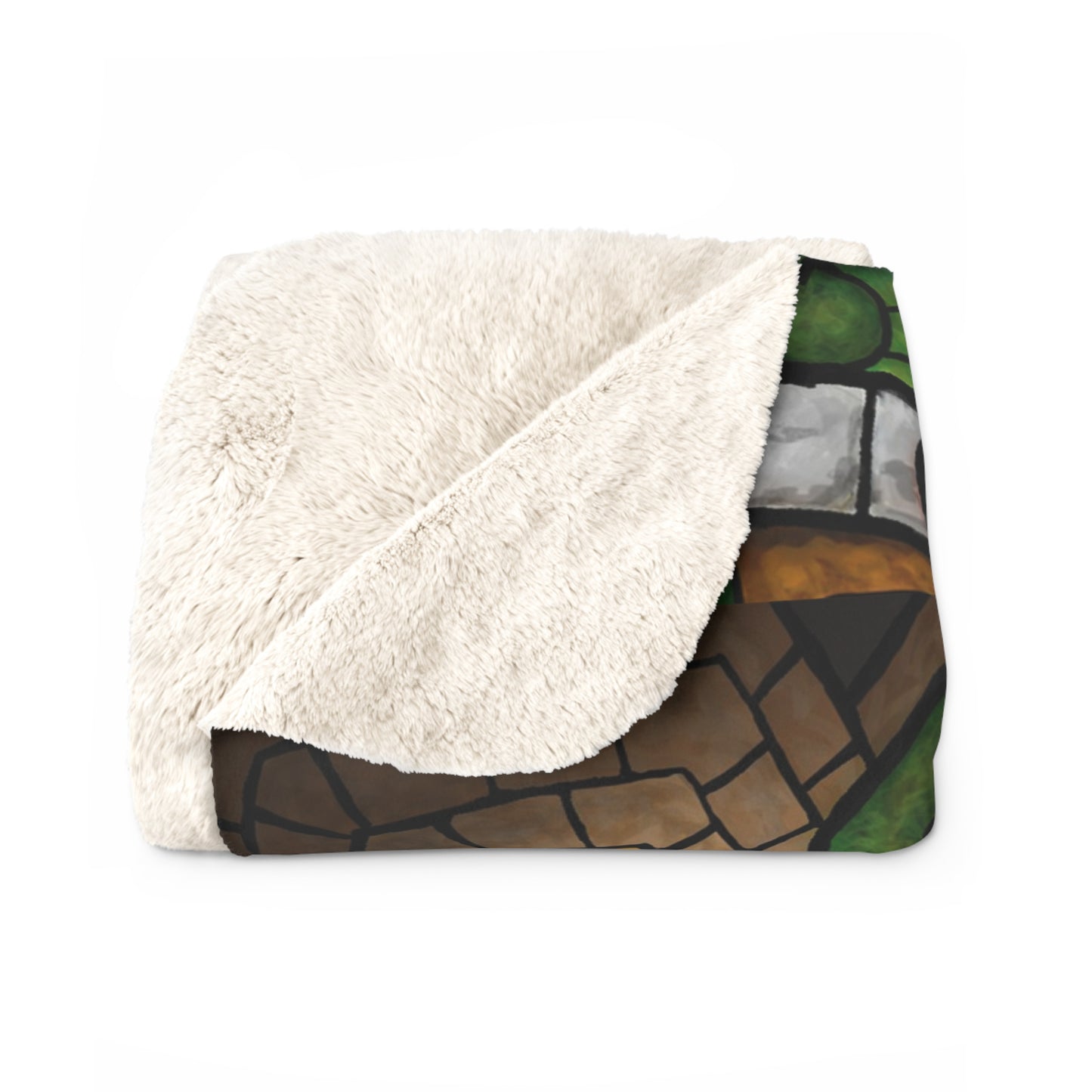 Pacio, Adam - Emerald Arrows Mandala - Sherpa Fleece Blanket