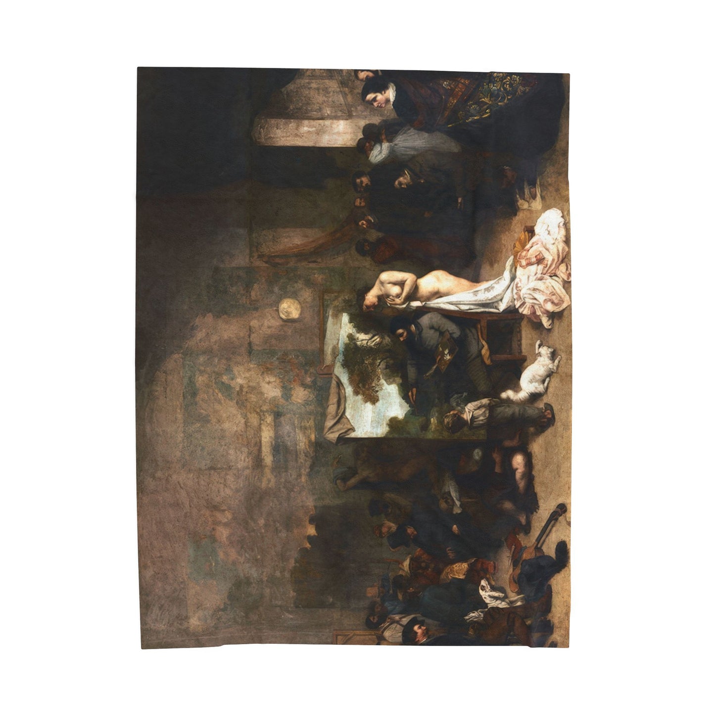 Courbet, Gustave - The Painter’s Studio (1855) - Velveteen Plush Blanket