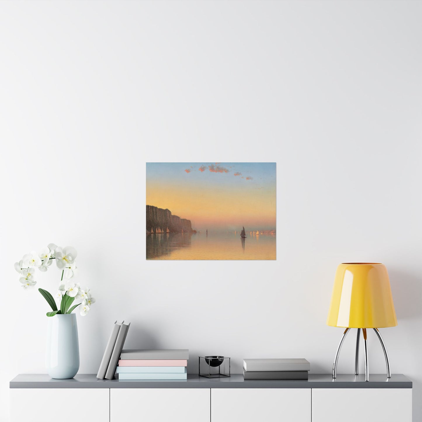 Gifford, Sanford Robinson -  Sunset on the Pallisades of the Hudson  (1879) - Satin Posters