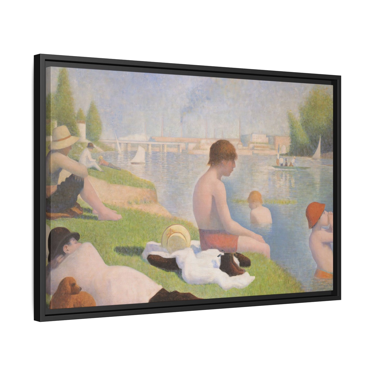 Seurat, Georges - Bathers at Asnières (1884) - Matte Canvas, Framed