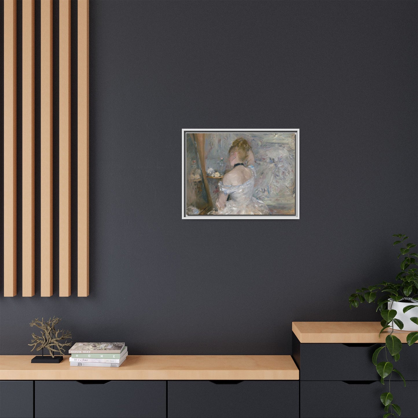 Morisot, Berthe - Woman at Her Toilette (1880) - Matte Canvas, Framed