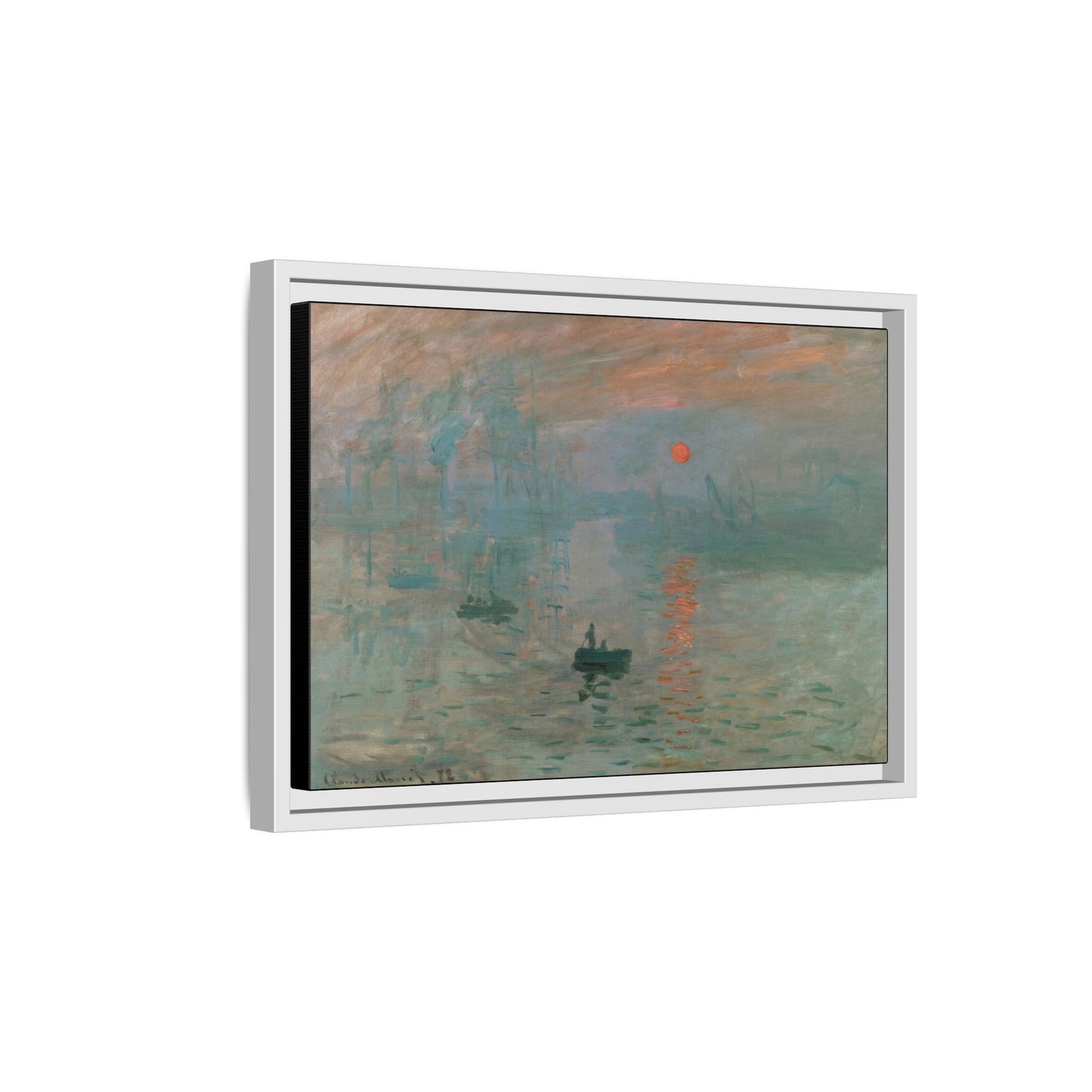 Monet, Claude - Impression, Sunrise (1872) - Matte Canvas, Framed