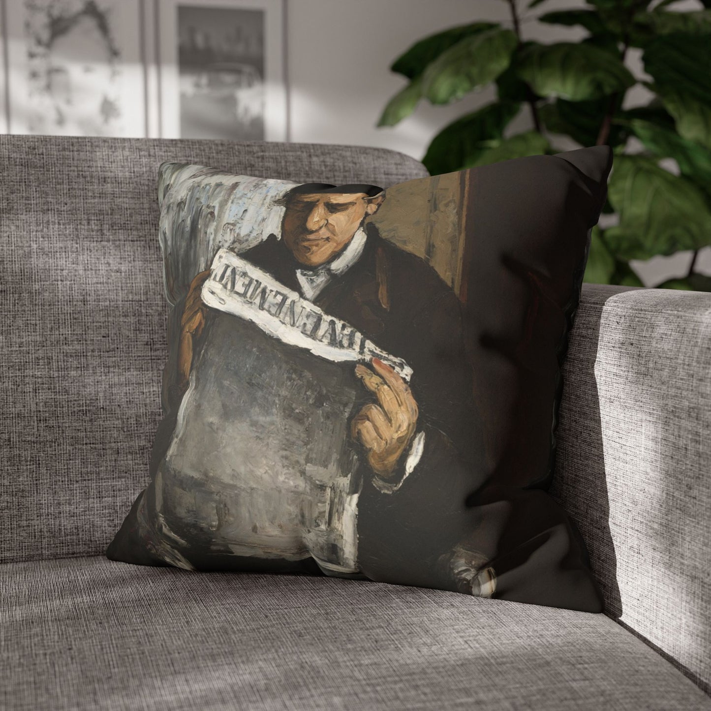 Cézanne, Paul - The Artist’s Father (1866) - Suede Square Pillowcase