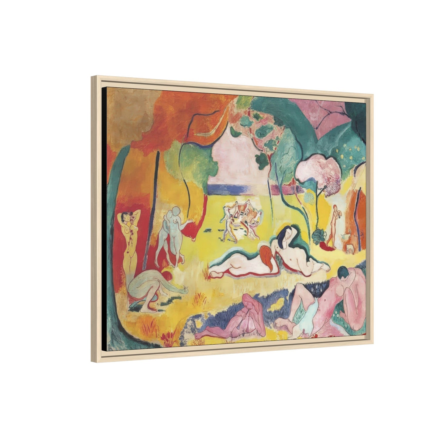 Matisse, Henri - The Joy of Life (1905) - Matte Canvas, Framed
