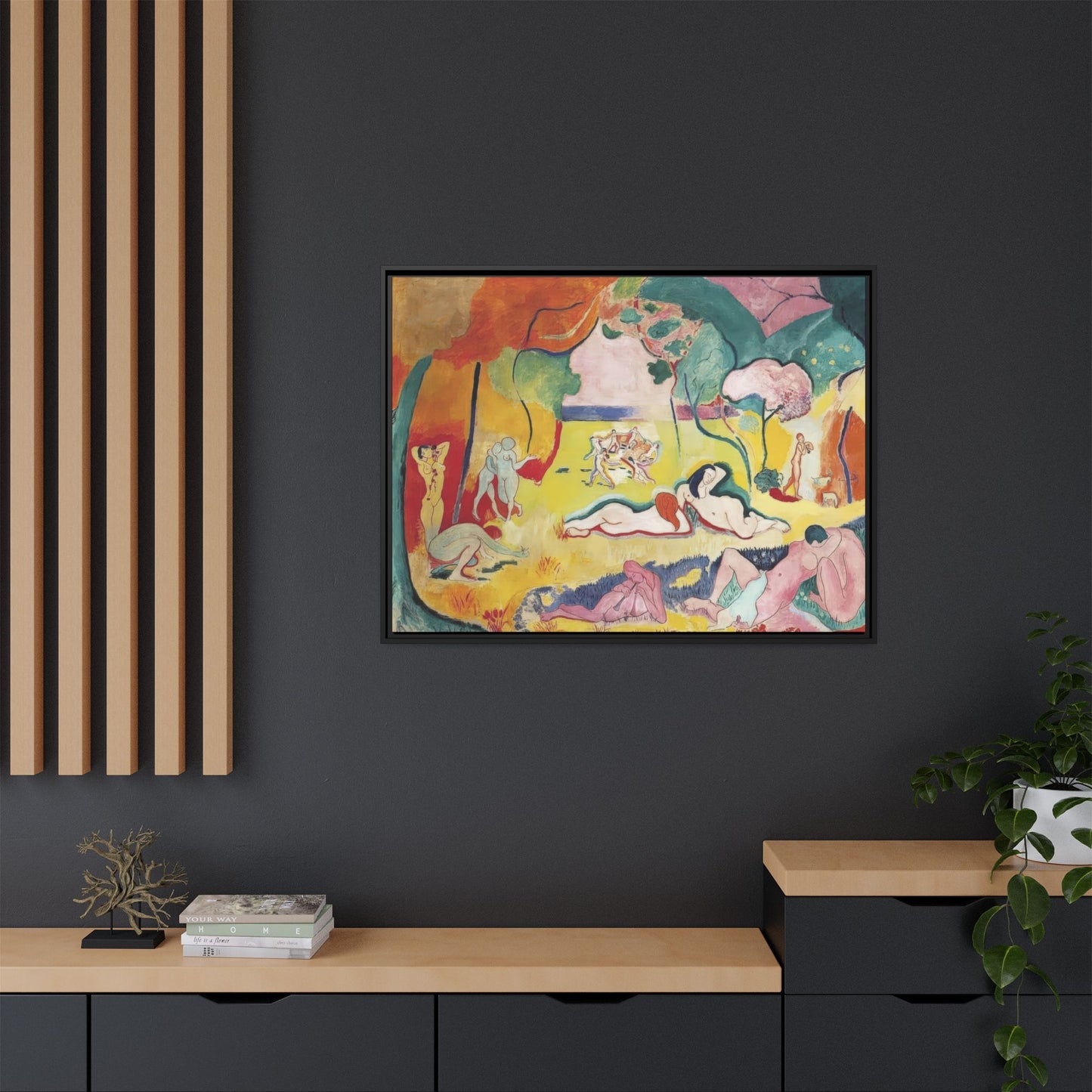 Matisse, Henri - The Joy of Life (1905) - Matte Canvas, Framed