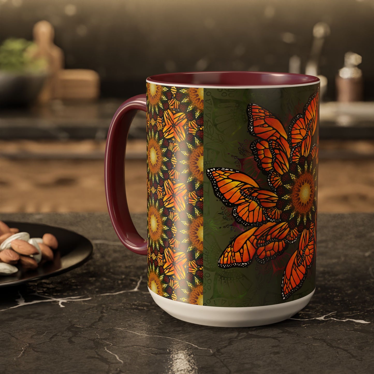 Pacio, Adam - Monarch Butterfly Mandala - Colorful Accent Mugs