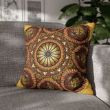 Lion Summer Mandala - Suede Square Pillowcase