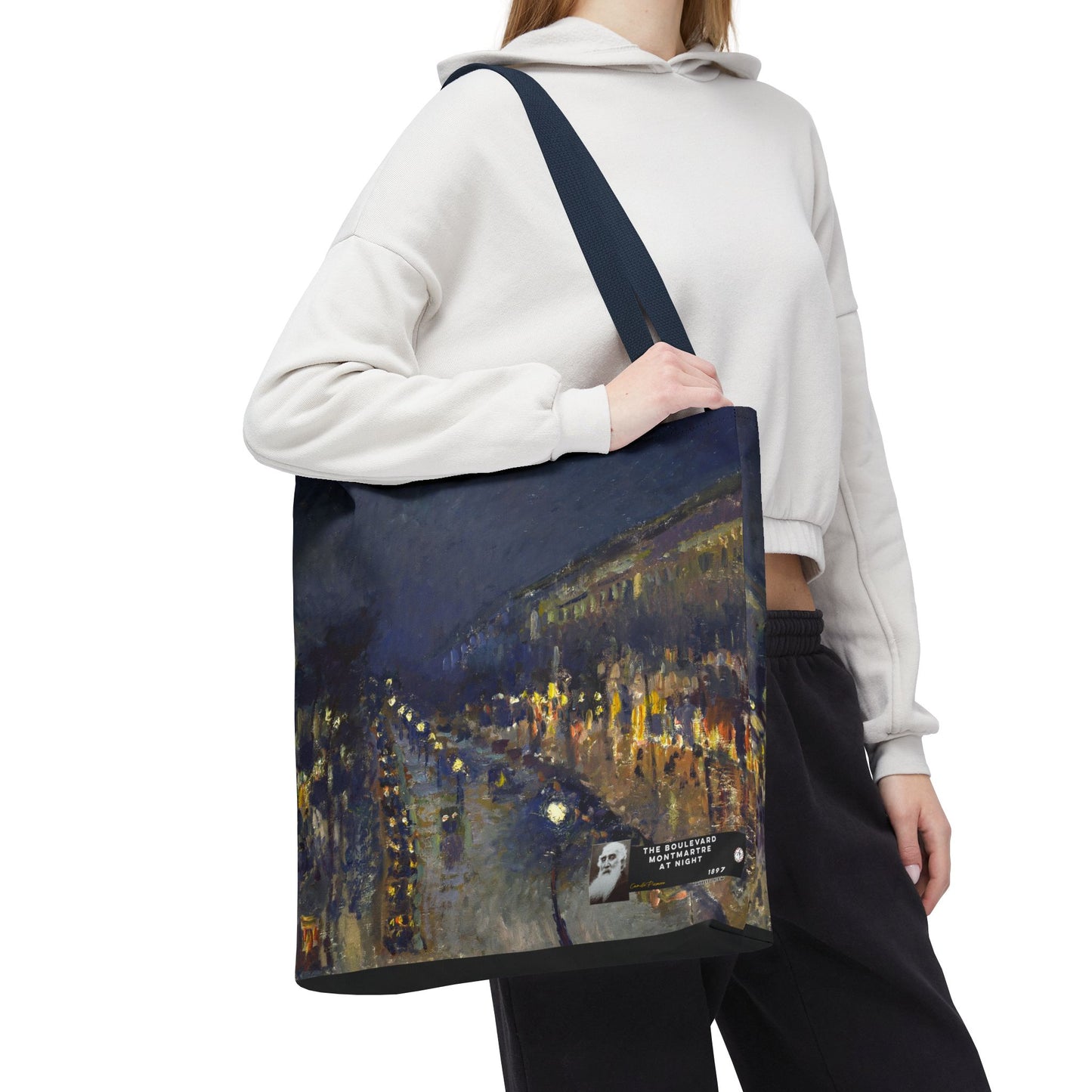 Pissarro, Camille - The Boulevard Montmartre At Night (1897) - Tote Bag