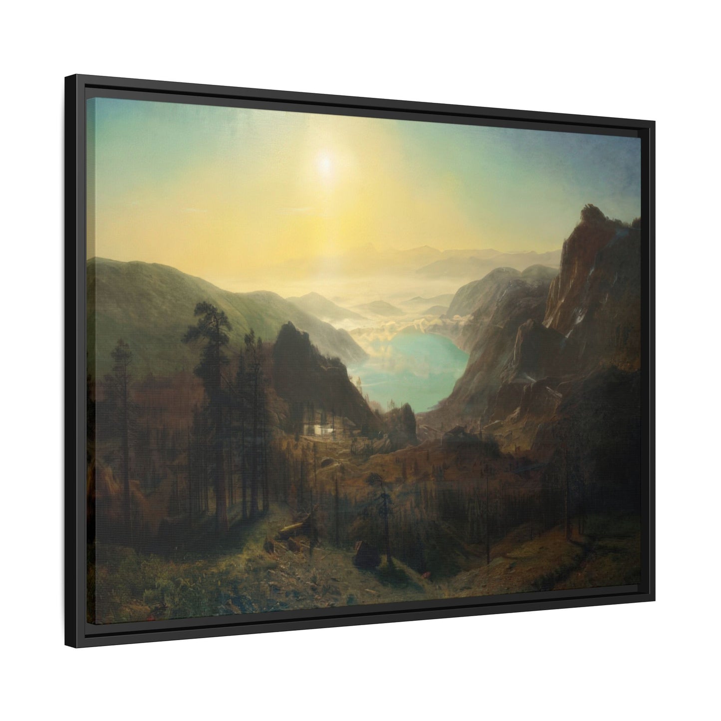 Bierstadt, Albert - Donner Lake from the Summit (1873) - Matte Canvas, Framed