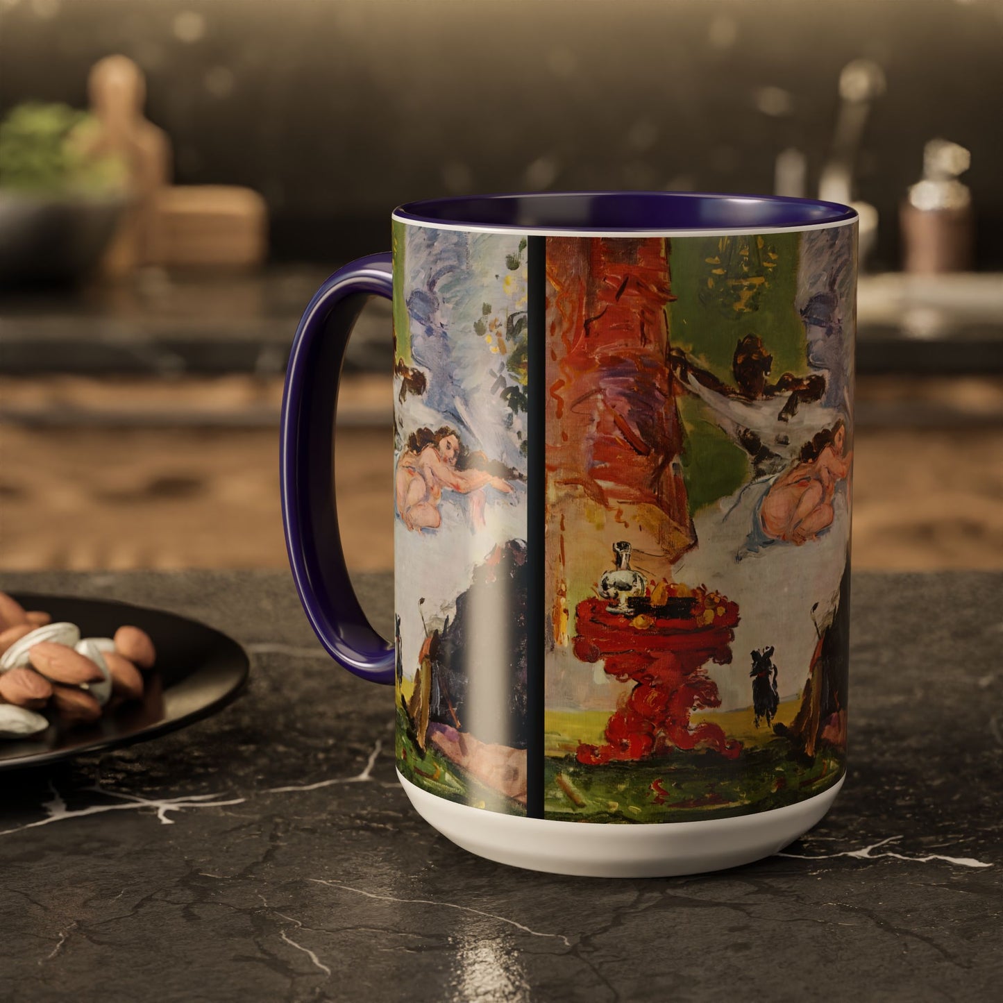 Cézanne, Paul - A Modern Olympia (1874) - Colorful Accent Mugs