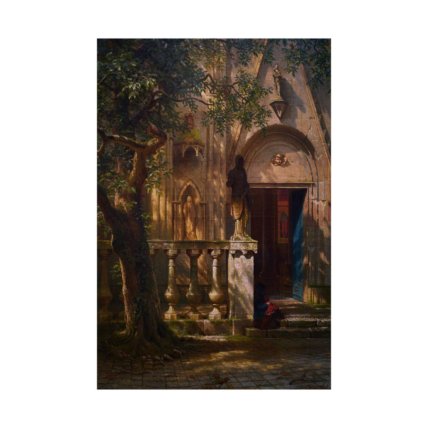 Bierstadt, Albert - Sunlight and Shadow  (1854) - Satin Posters
