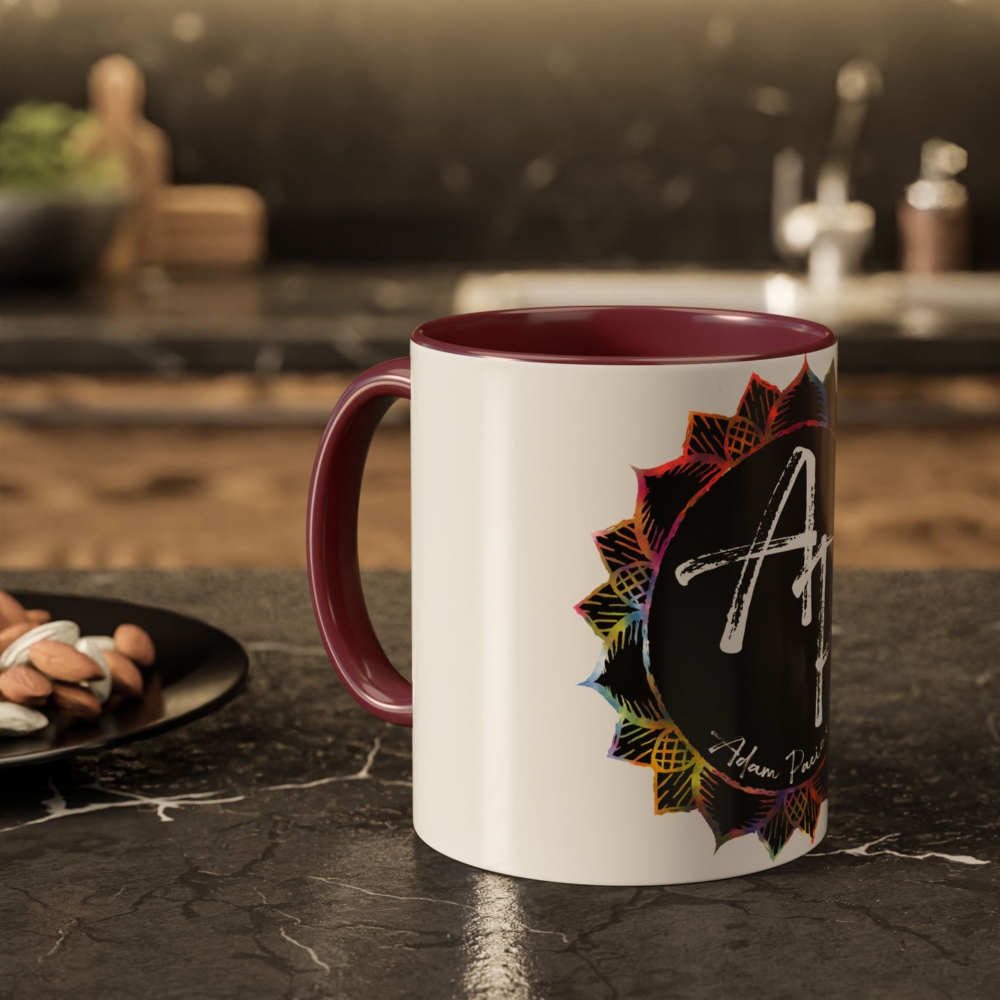 AdamPacio.com - Black Logo - Colorful Accent Mugs