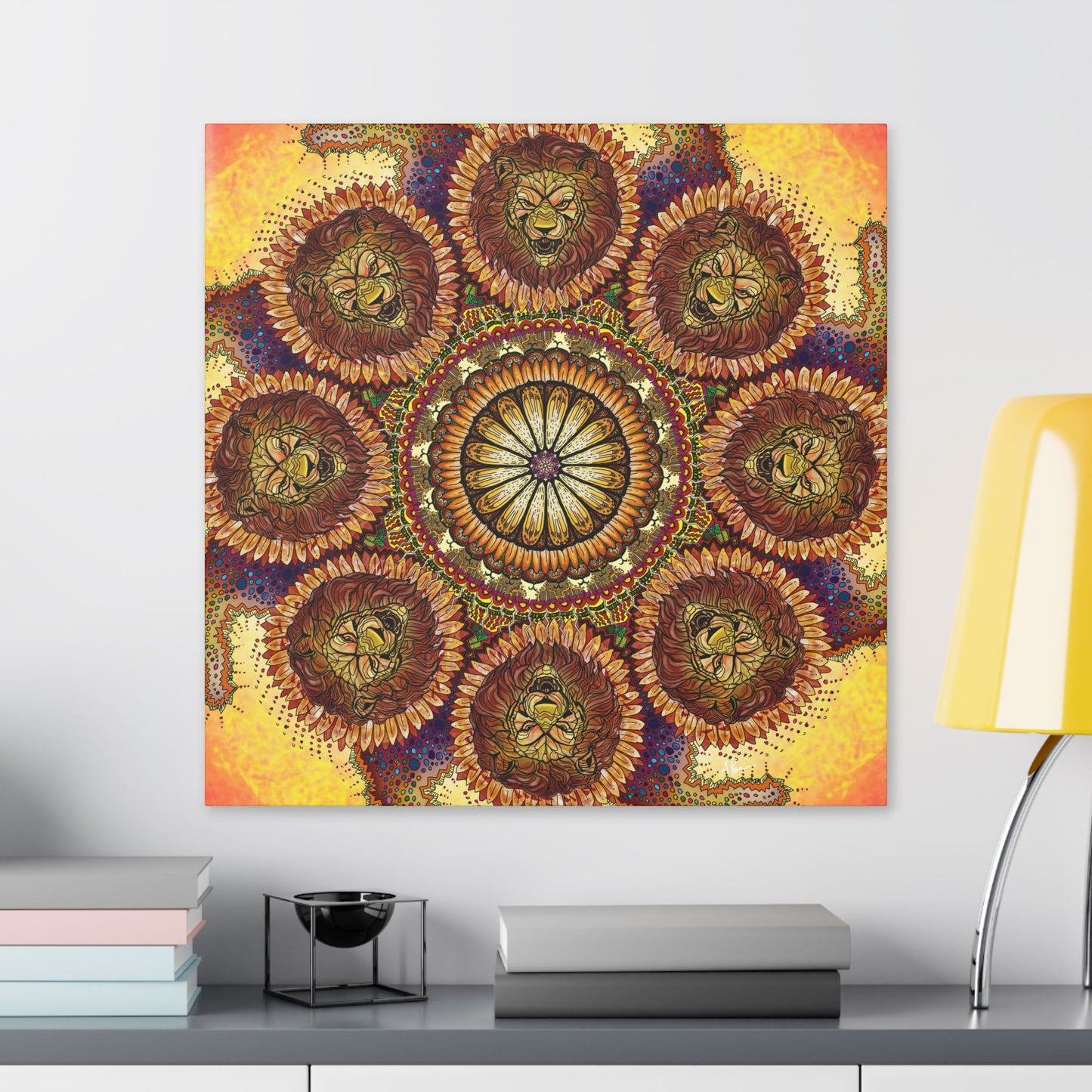 Lion Summer Mandala - Canvas Block