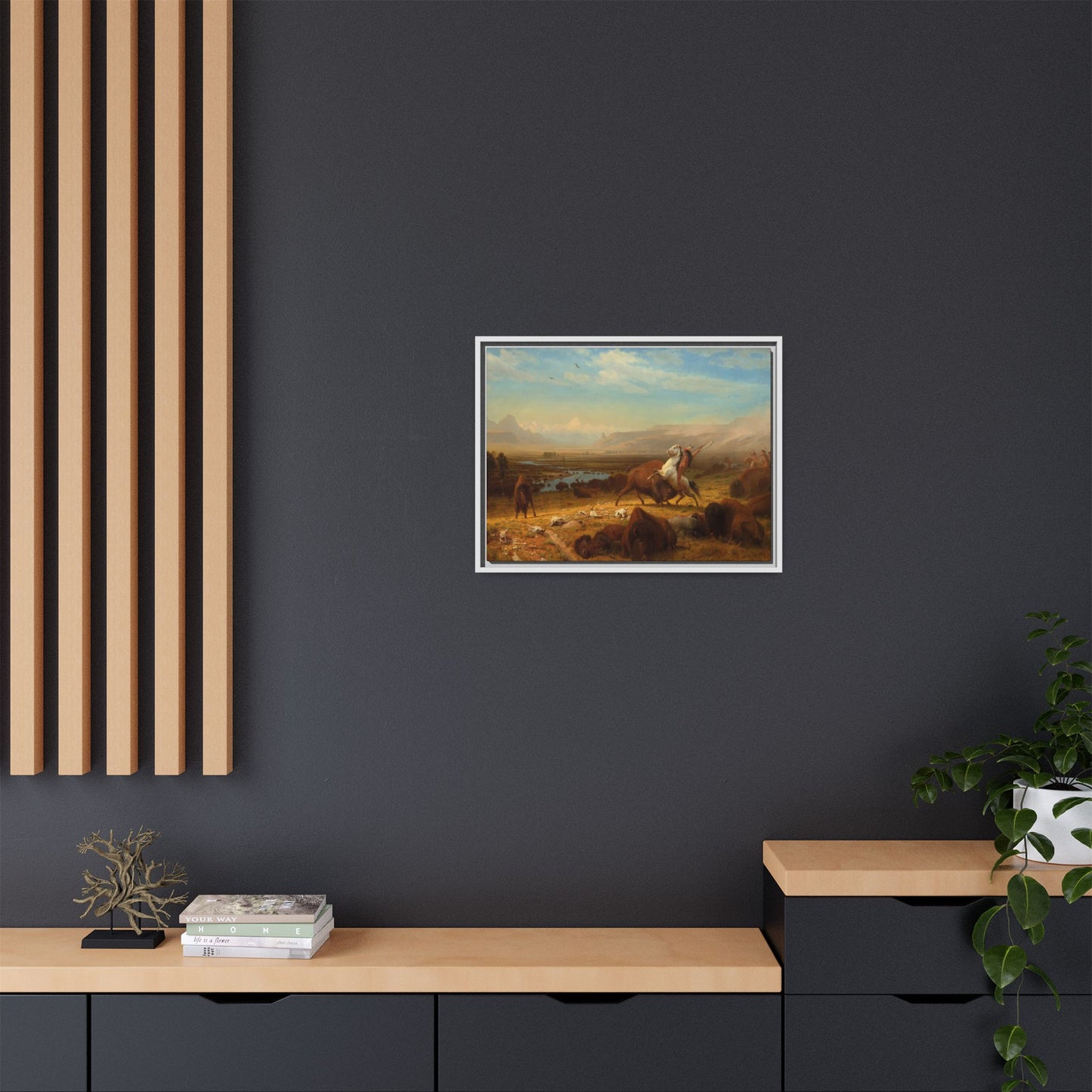 Bierstadt, Albert - The Last of the Buffalo  (1888) - Matte Canvas, Framed
