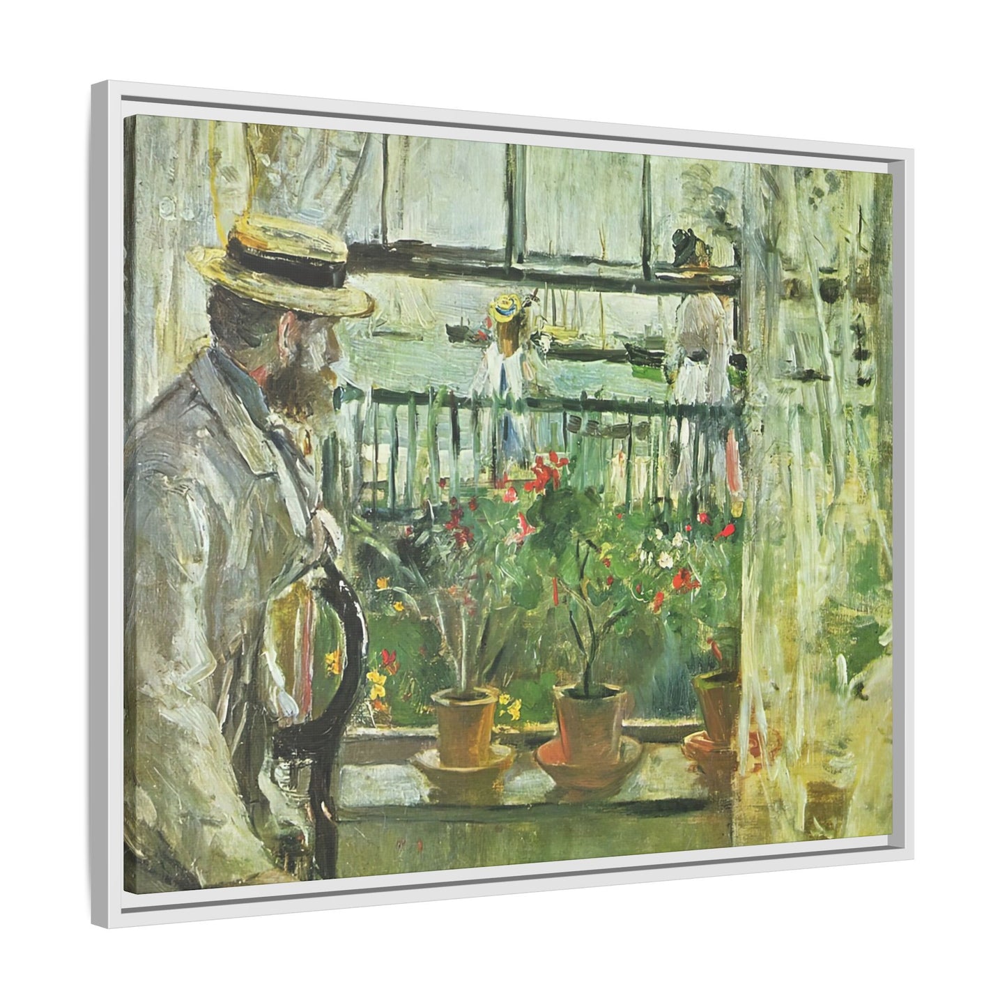 Morisot, Berthe - Eugene Manet on the Isle of Wight (1875) - Matte Canvas, Framed