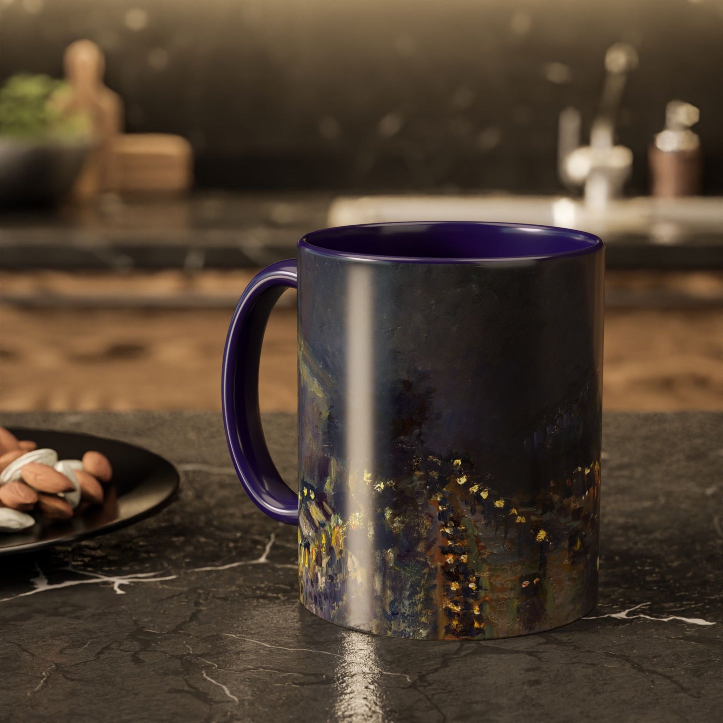 Pissarro, Camille - The Boulevard Montmartre At Night (1897) - Colorful Accent Mugs
