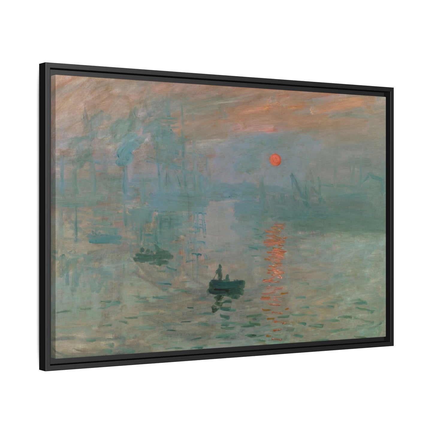 Monet, Claude - Impression, Sunrise (1872) - Matte Canvas, Framed