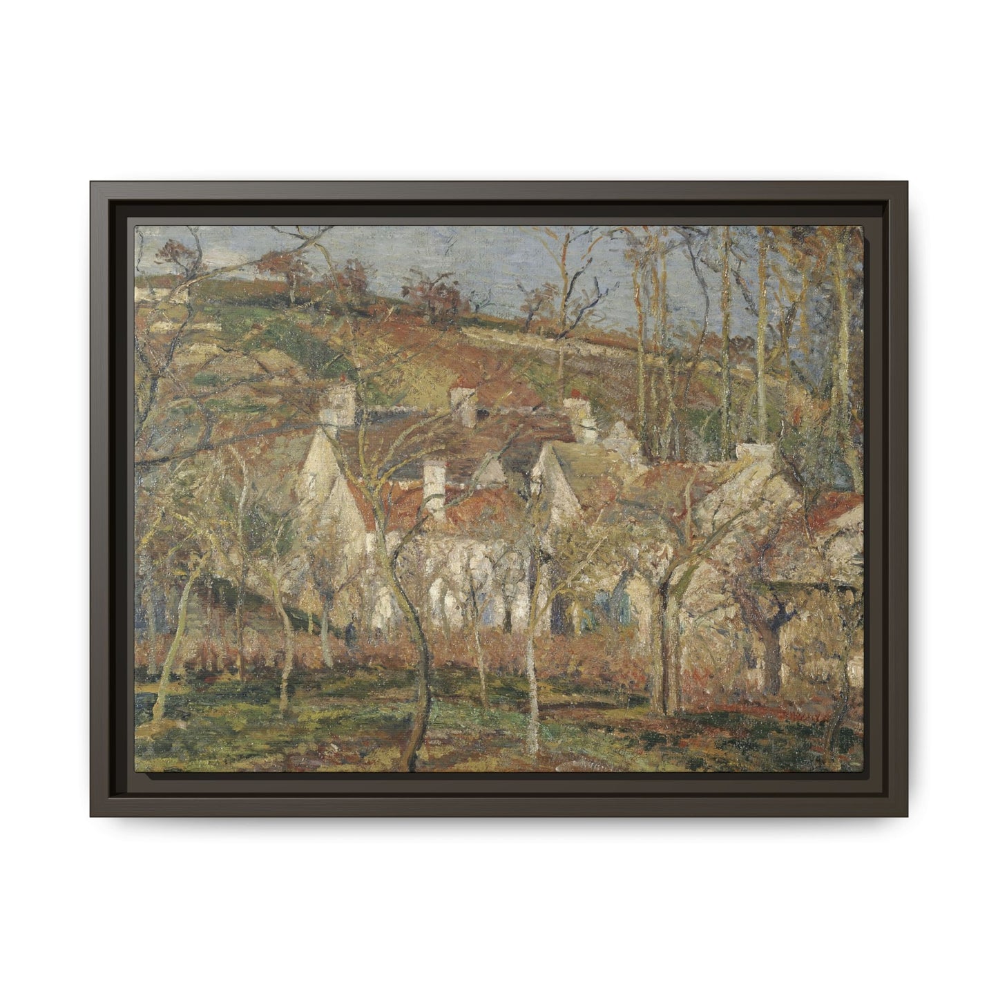 Pissarro, Camille - Red Roofs, Corner of a Village in Winter (1877) - Matte Canvas, Framed