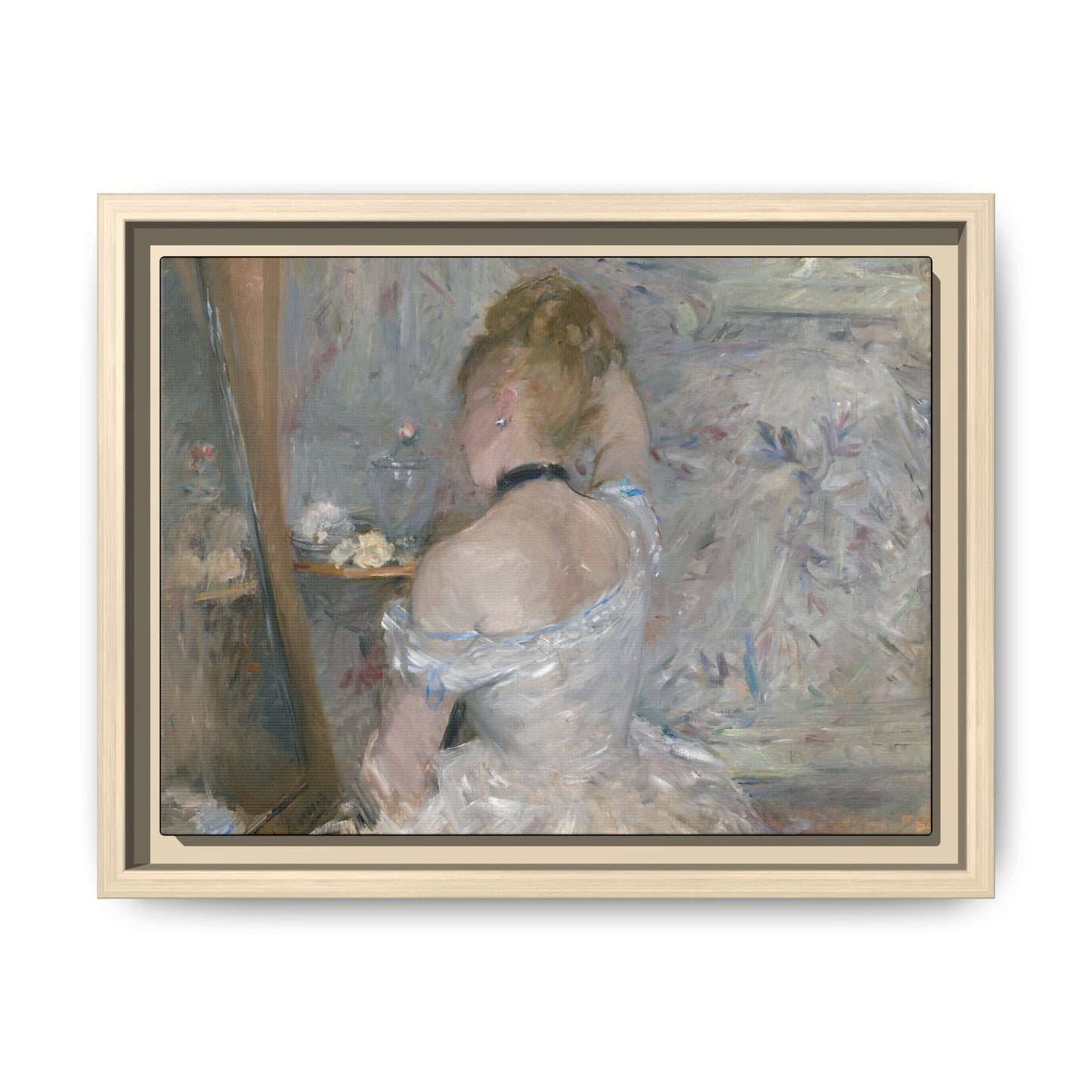 Morisot, Berthe - Woman at Her Toilette (1880) - Matte Canvas, Framed