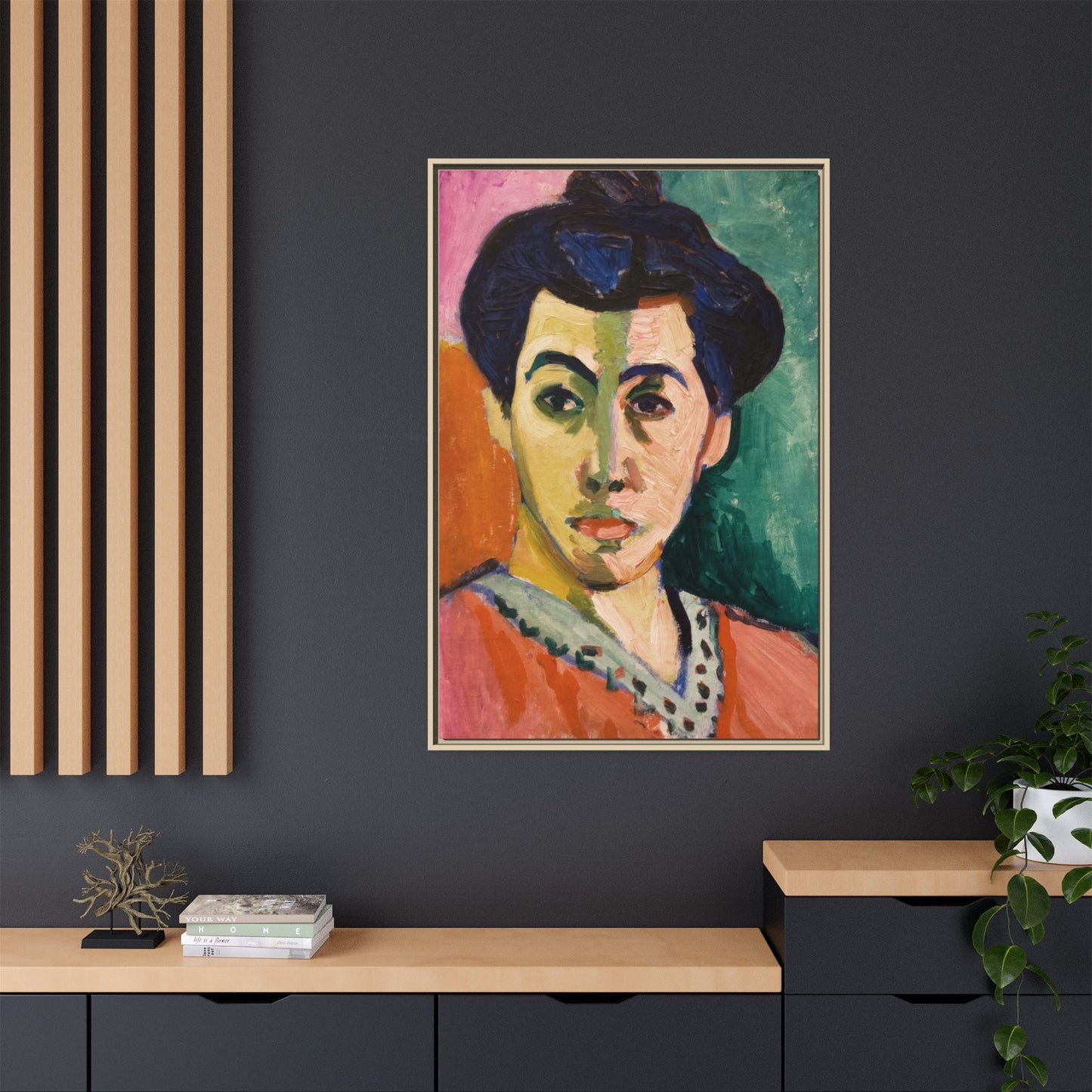 Matisse, Henri - The Green Stripe (1905) - Matte Canvas, Framed