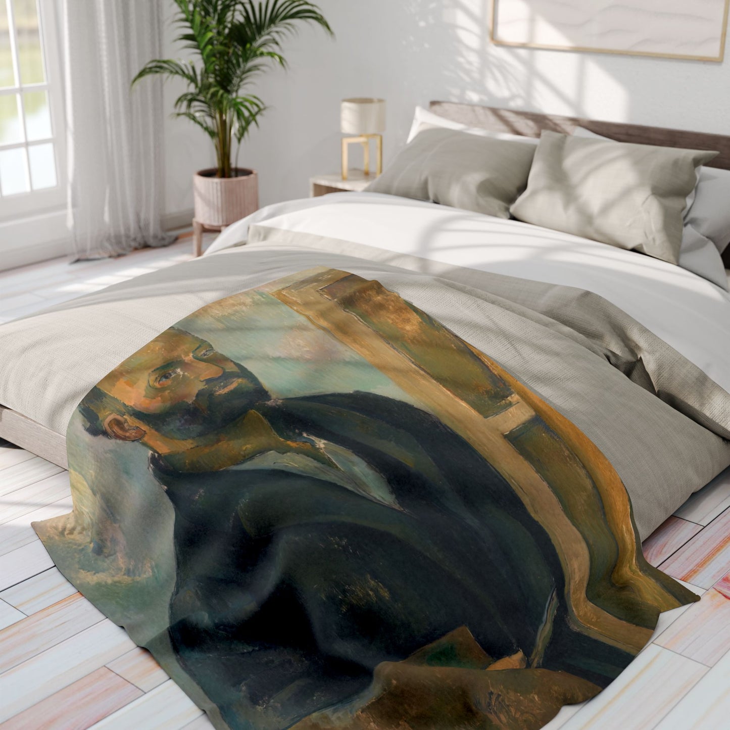 Cézanne, Paul - Portrait of the Artist with a Palette (1890) - Arctic Fleece Blanket
