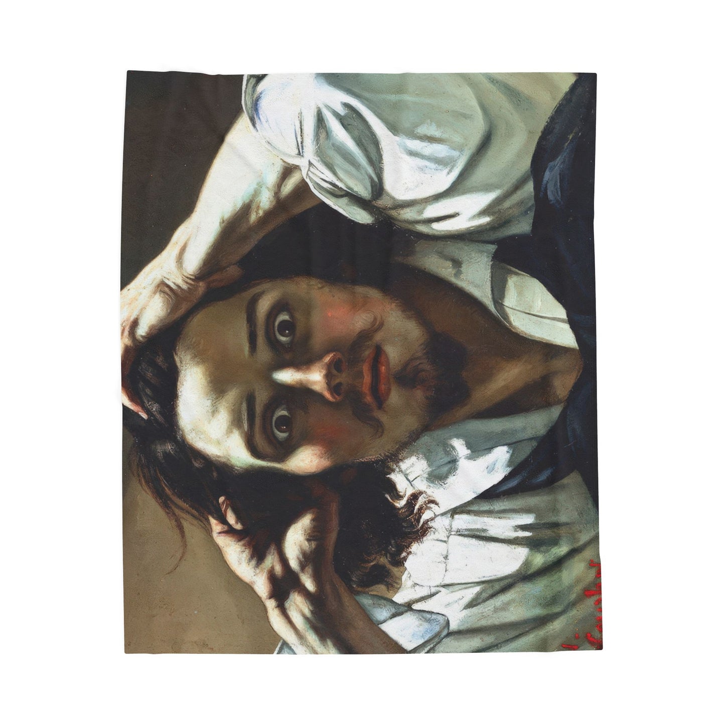Courbet, Gustave - The Desperate Man (1843) - Velveteen Plush Blanket
