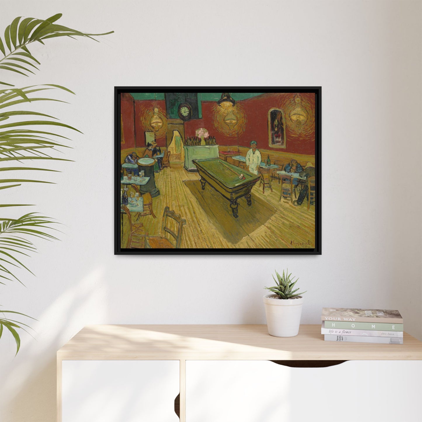 Van Gogh, Vincent - The Night Cafe (1888) - Matte Canvas, Framed