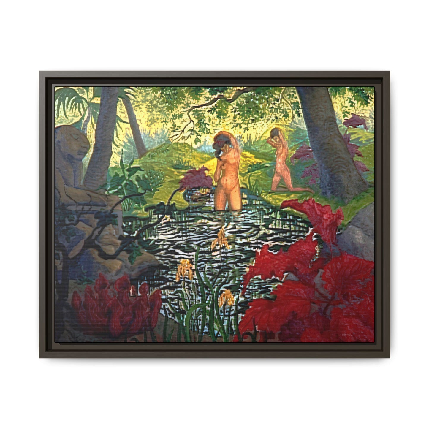 Ranson, Paul - The Lotus Bather (1906) - Matte Canvas, Framed