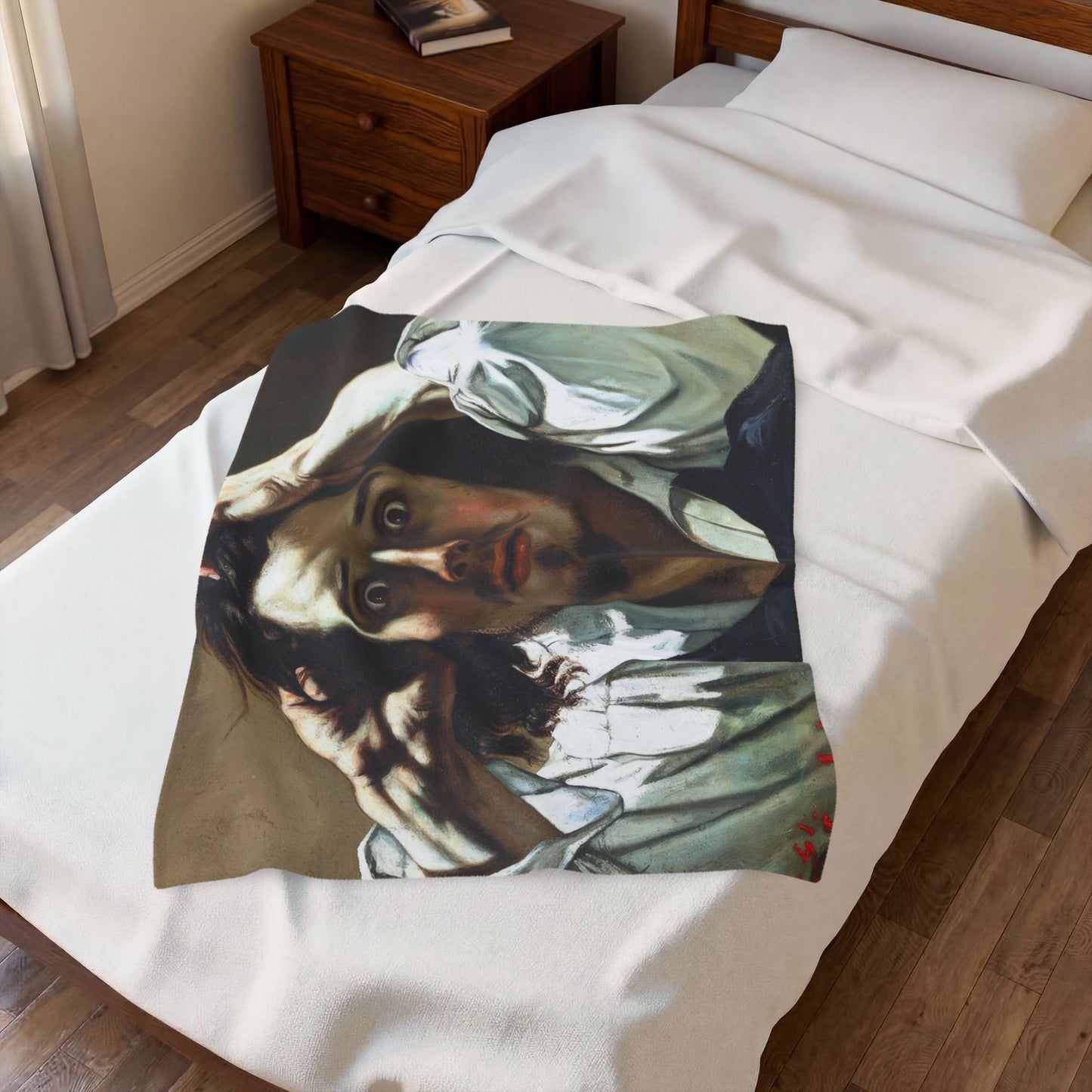 Courbet, Gustave - The Desperate Man (1843) - Velveteen Plush Blanket