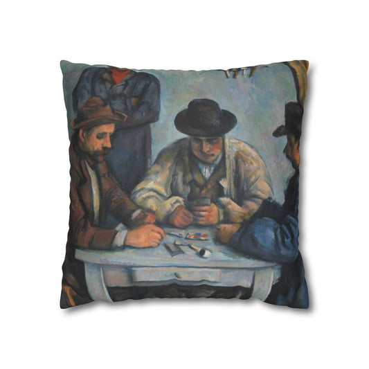 Cézanne, Paul - The Card Players (1892) - Faux Suede Square Pillowcase