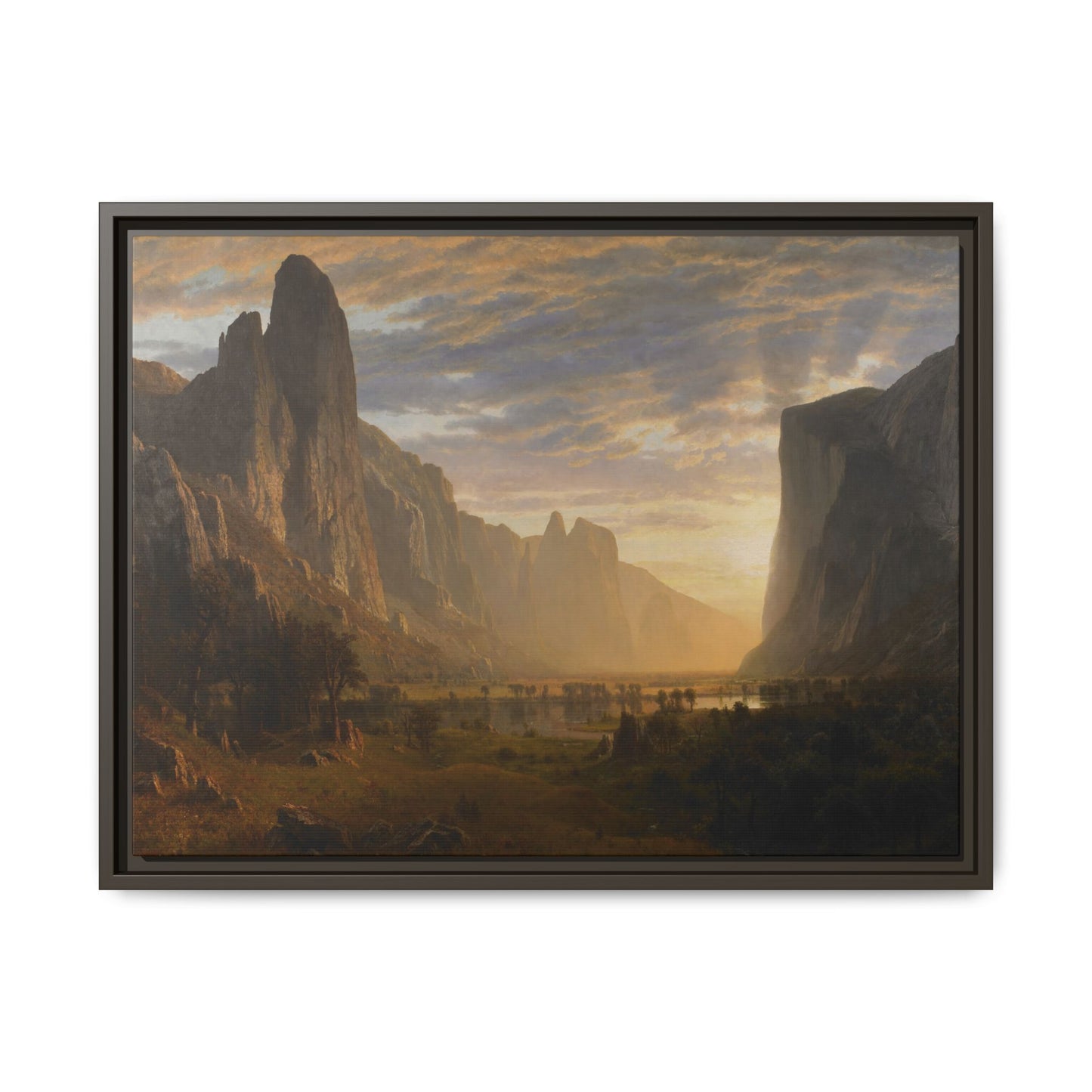 Bierstadt, Albert - Looking Down Yosemite Valley (1865) - Matte Canvas, Framed
