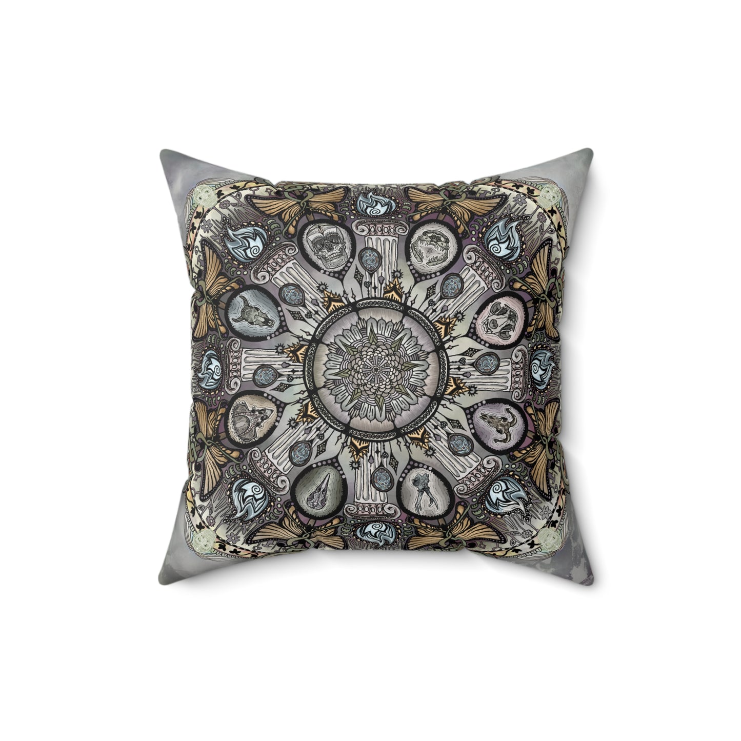 Pacio, Adam - Memento Mori Mandala - Suede Square Pillow