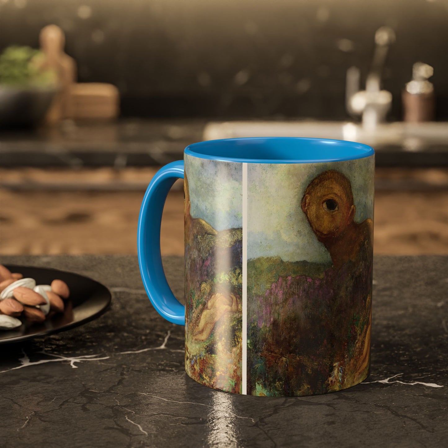 Redon, Odilon - The Cyclops (1914) - Colorful Accent Mugs