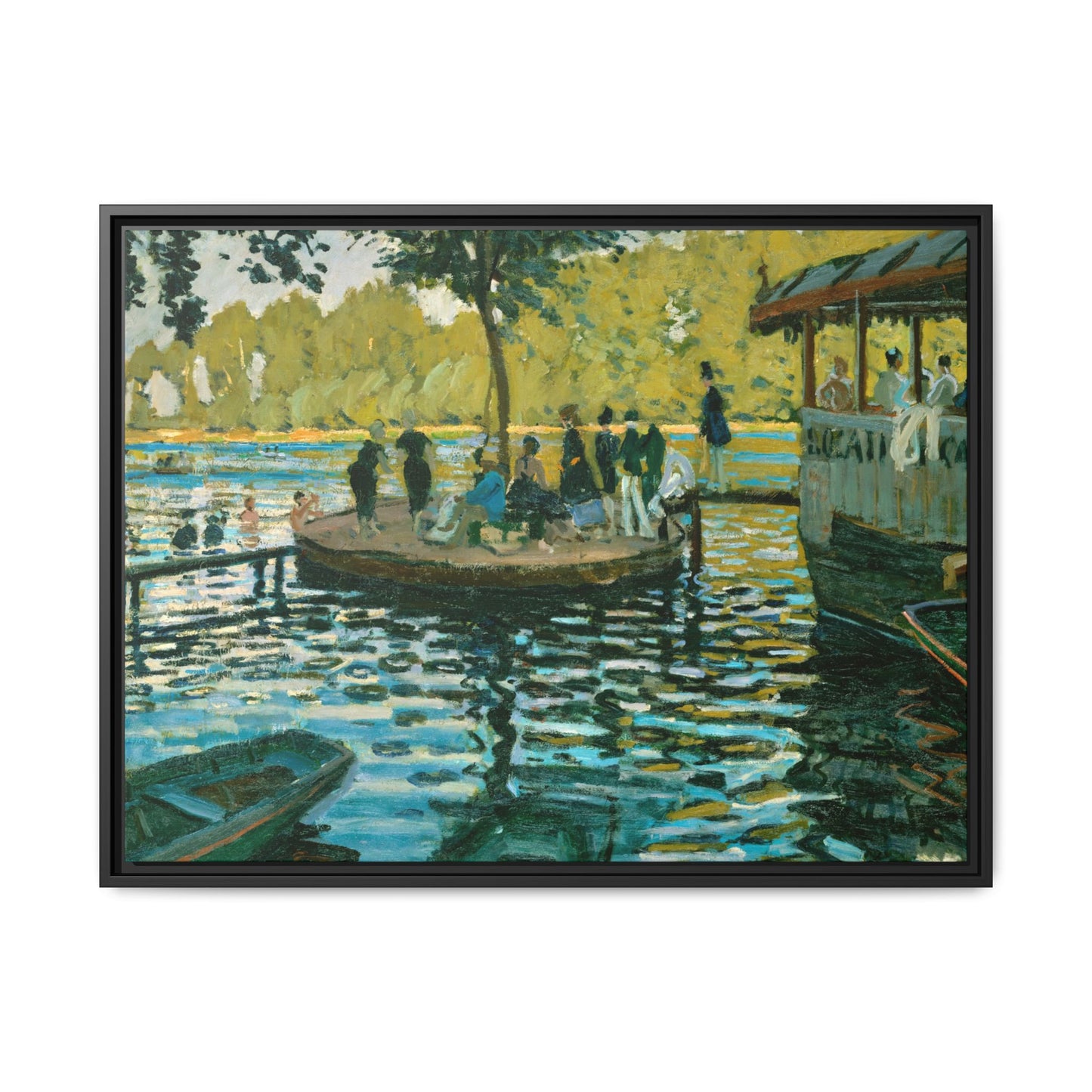 Monet, Claude - La Grenouillere (1869) - Matte Canvas, Framed