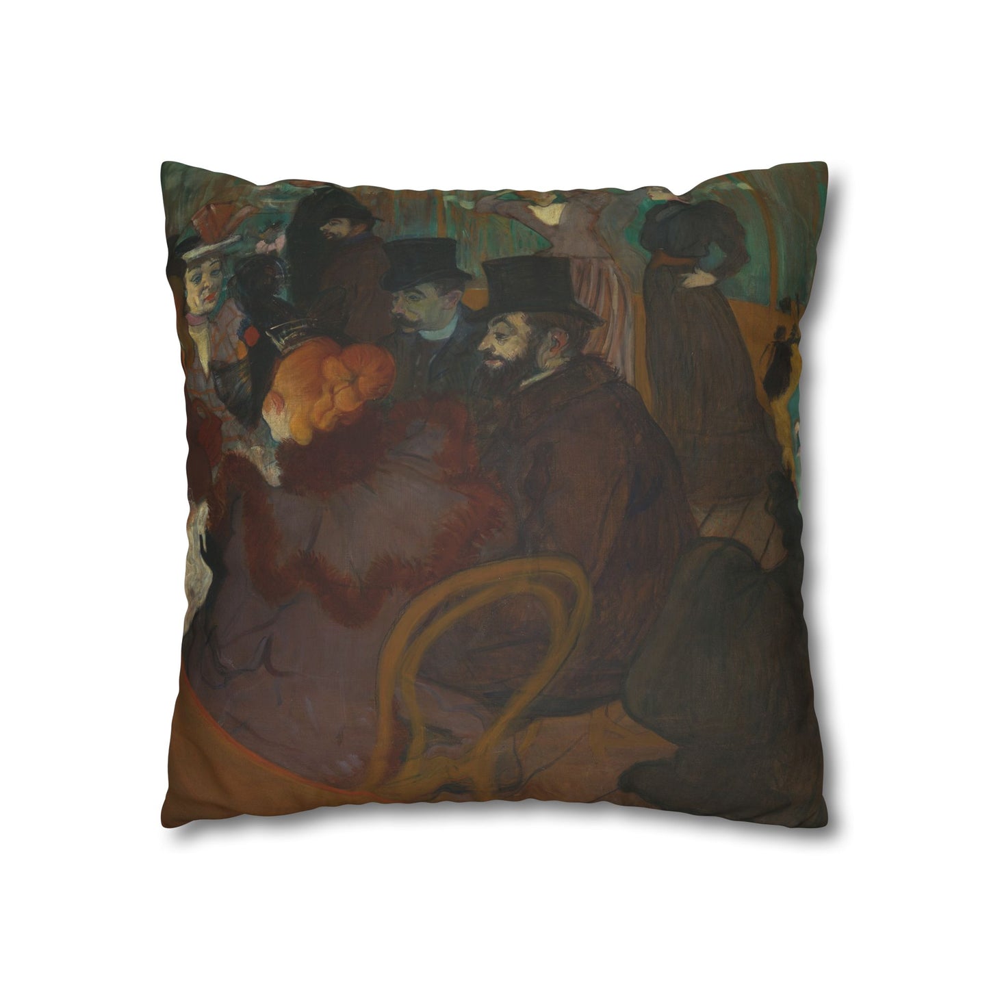 Toulouse-Lautrec, Henri - At the Moulin Rouge (1892) - Suede Square Pillowcase