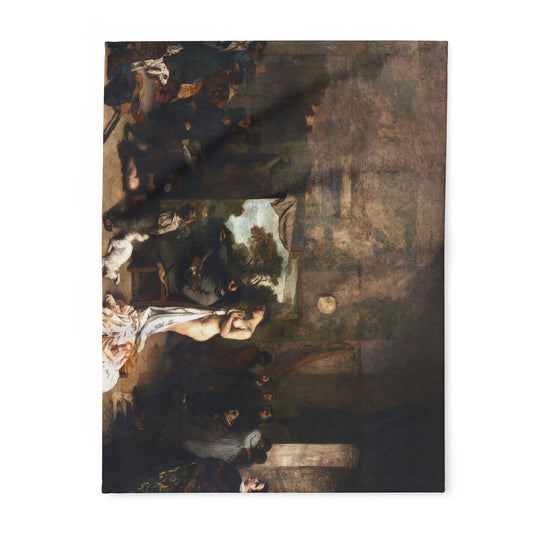 Courbet, Gustave - The Painter’s Studio (1855) - Arctic Fleece Blanket