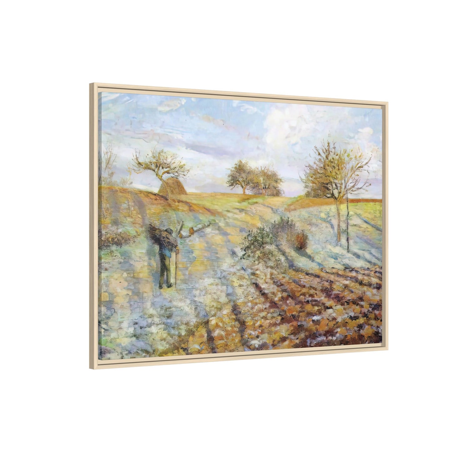 Pissarro, Camille - Hoarfrost (1873) - Matte Canvas, Framed